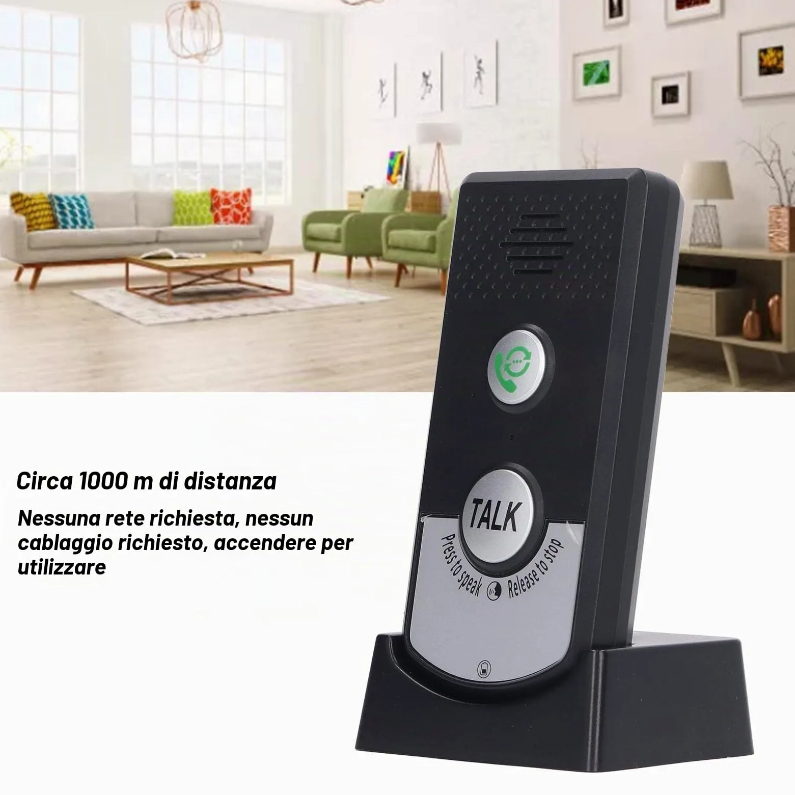 H8 Campanelli Citofonici Wireless, Citofono Vocale Bidirezionale Campanello Citofono Intercomunicador Campanello Elettronico Impermeabile, Batteria Ricaricabile 2000mAh