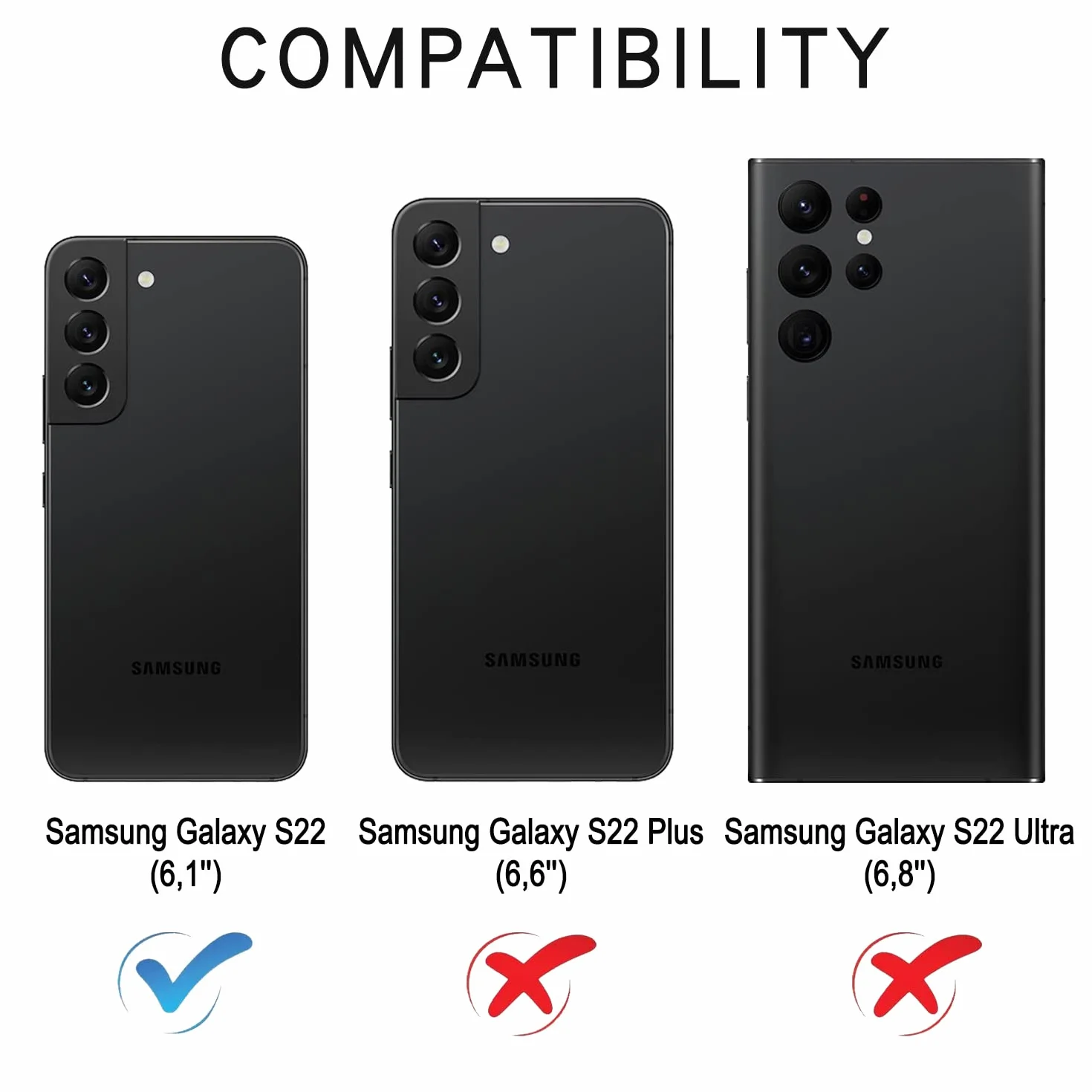 Cover per Samsung Galaxy S22, Flip Custodia Pelle PU con [Slot Cart] [Supporto Stand] [Magnetica], Cover a Libro Portafoglio per Samsung Galaxy S22 (Nero)