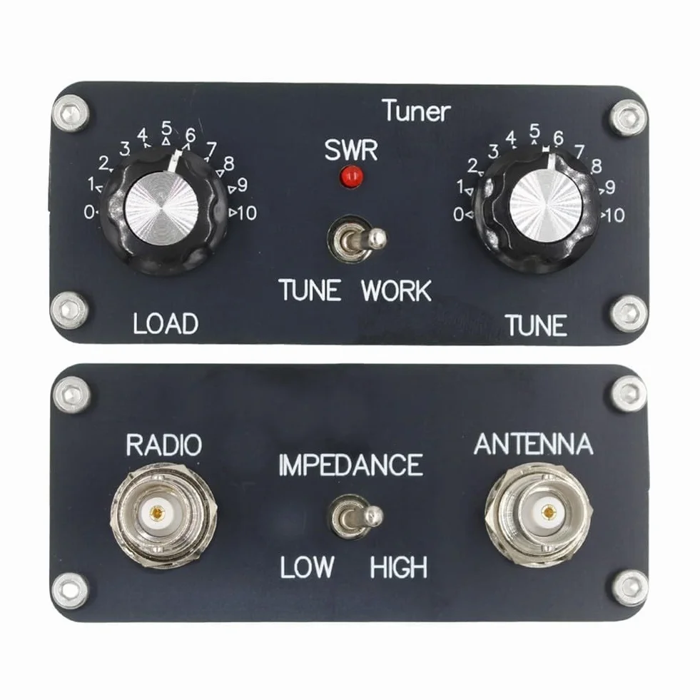 QRP - Sintonizzatore per antenna manuale da 328 MHz con potenza nominale di 5 W, compatibile con vari alimentatori coassiali per radio HAM