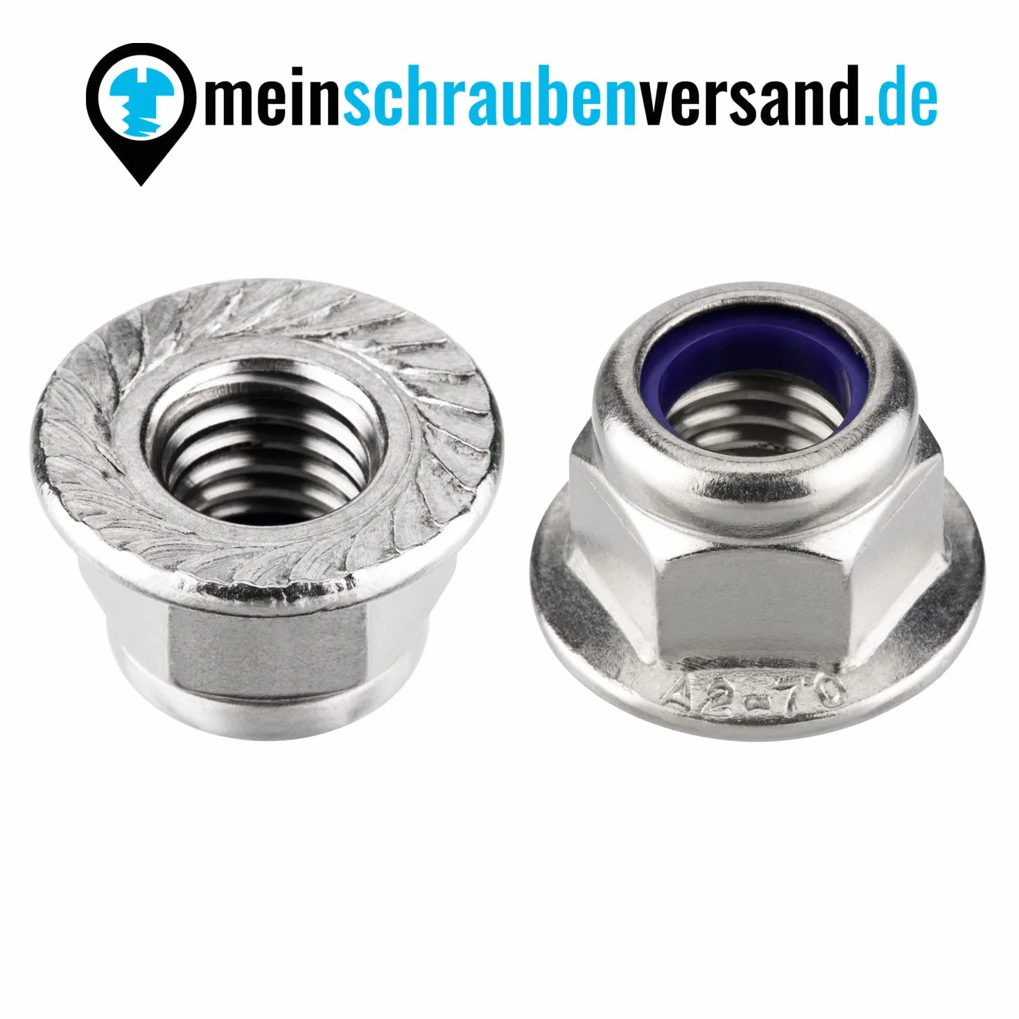 Dadi flangiati autobloccanti DIN 6926 A2 V2A acciaio inox UKV M4 50
