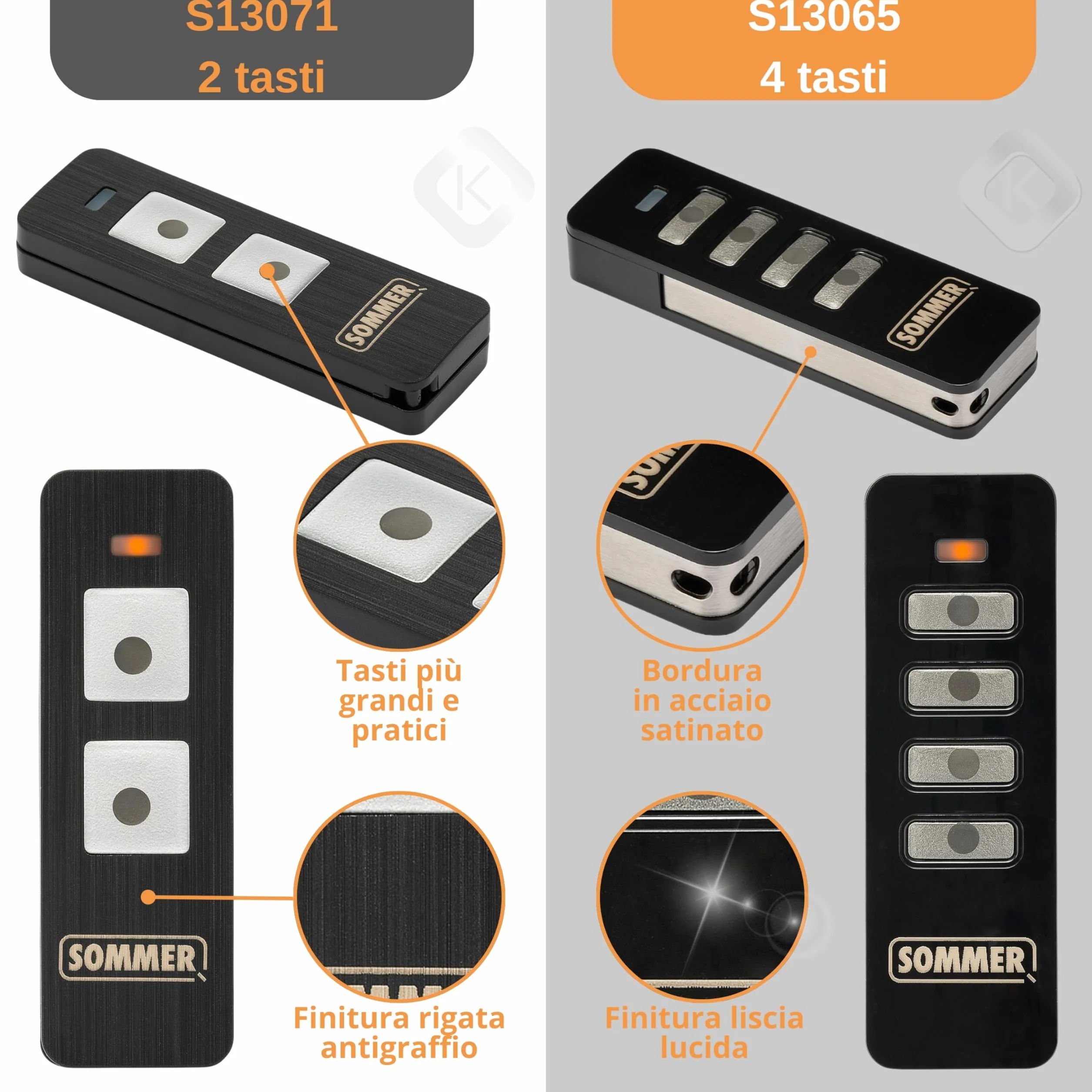 Koomando Telecomando S13071 TX-55-434-4 Originale Sommer 2 tasti 434 Mhz FM per porte garage Breda