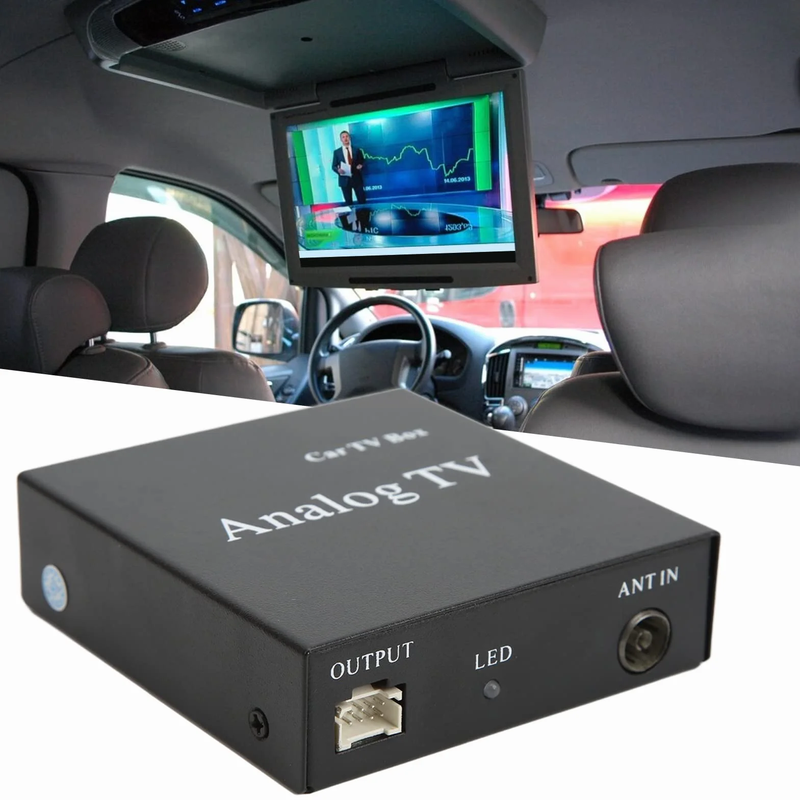 Sintonizzatore TV analogico per auto, comodo utilizzo Ricevitore segnale TV analogico Immagine nitida Menu OSD Display Sistema TV completo per accessori video automatici
