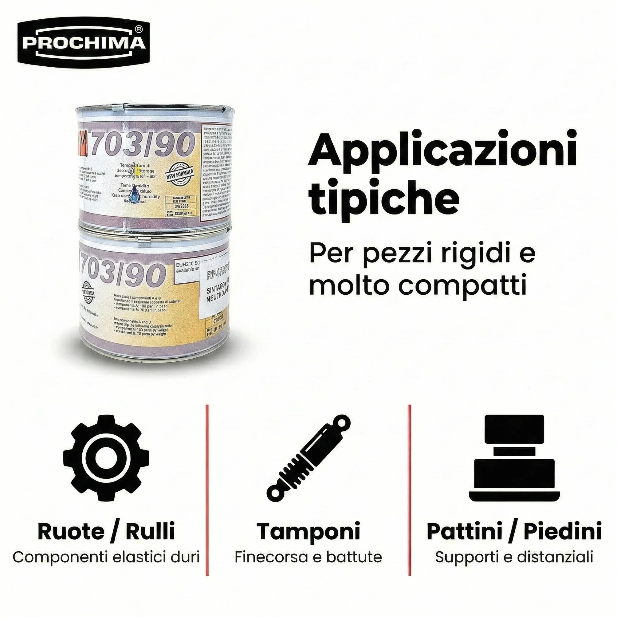 Sintagom 703/90 Resina Poliuretanica Gommoza Durezza 90 Shore A Neutro A+B 1 kg