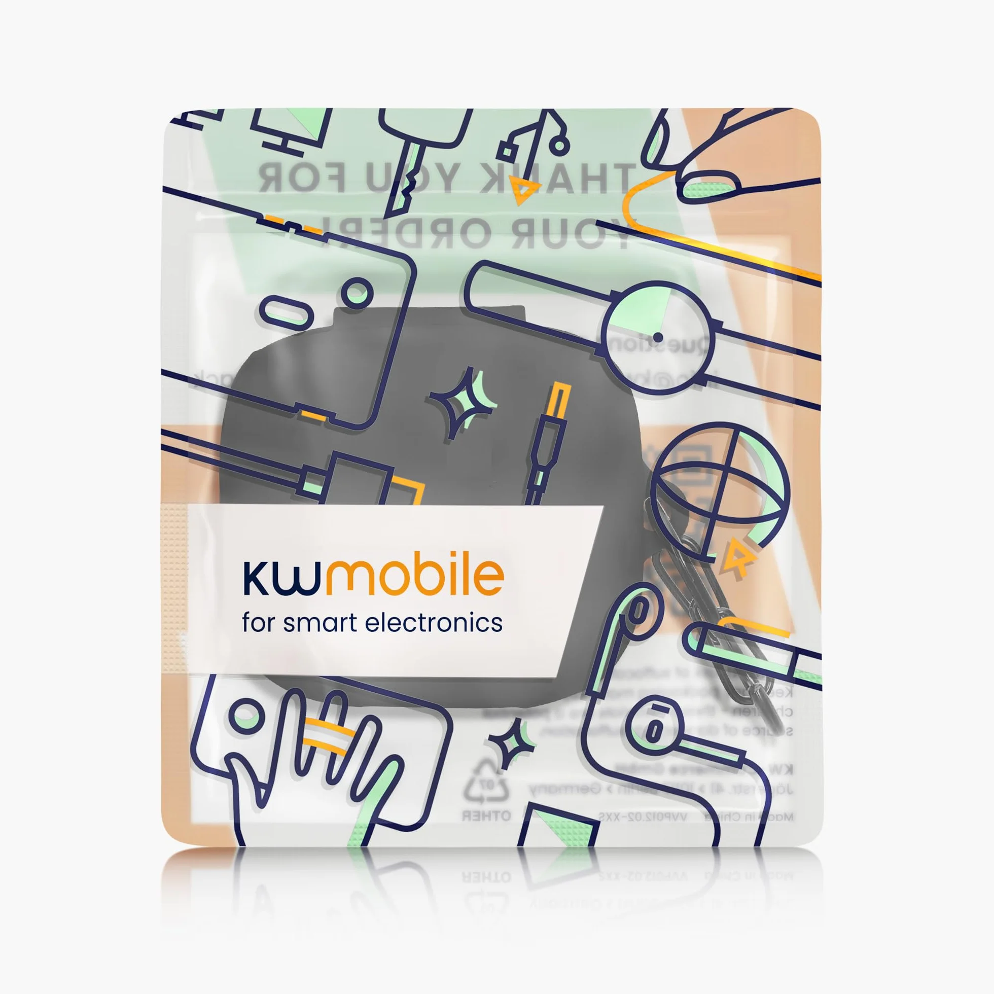 kwmobile Custodia Caricatore Compatibile con Anker Soundcore P30i - Cover Silicone nero - Rivestimento Gommato Protezione con Gancio