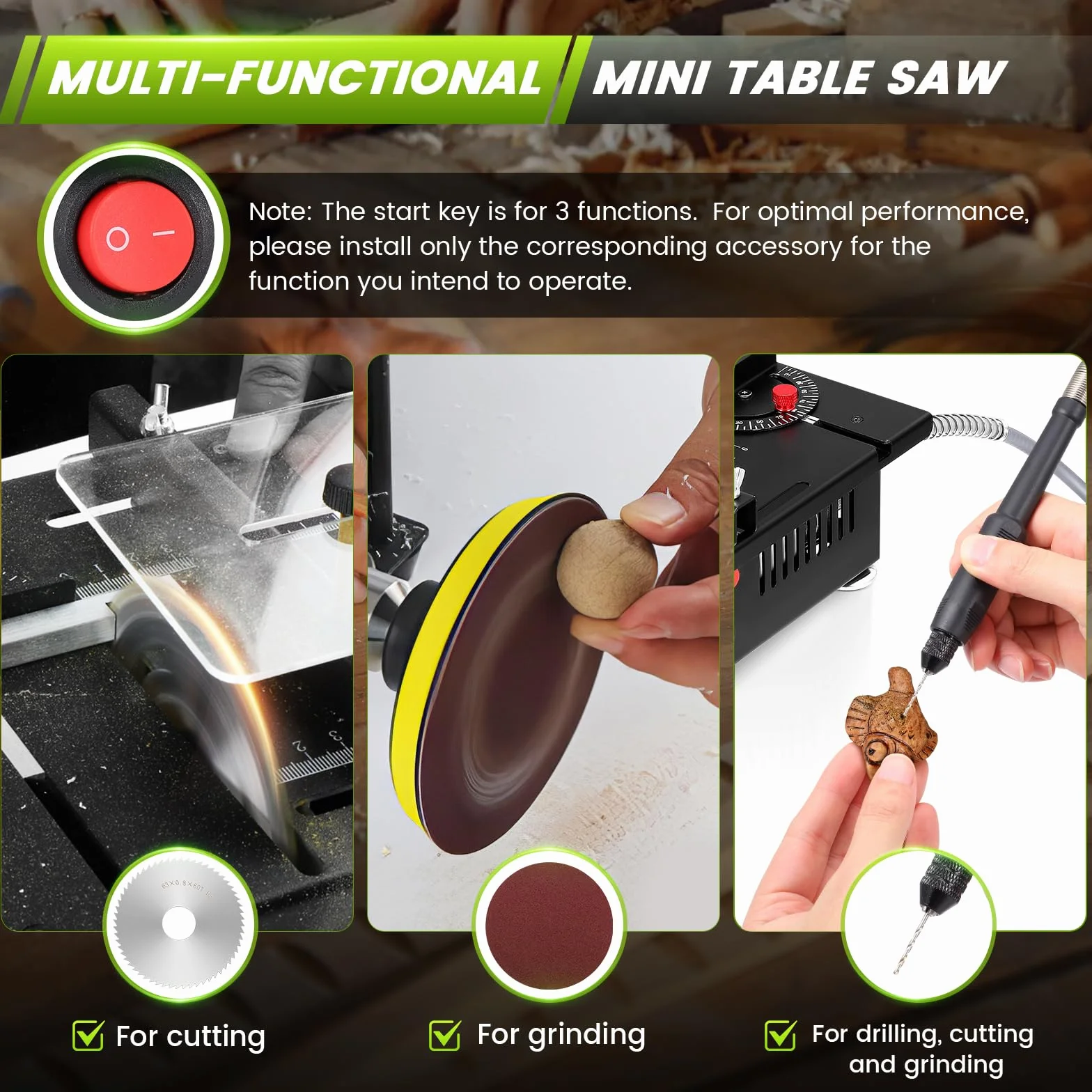 Mini sega circolare da tavolo 100W 0.1mm-16mm Multifunzione piccola macchina da taglio Lavorazione del legno acrilico modello di precisione