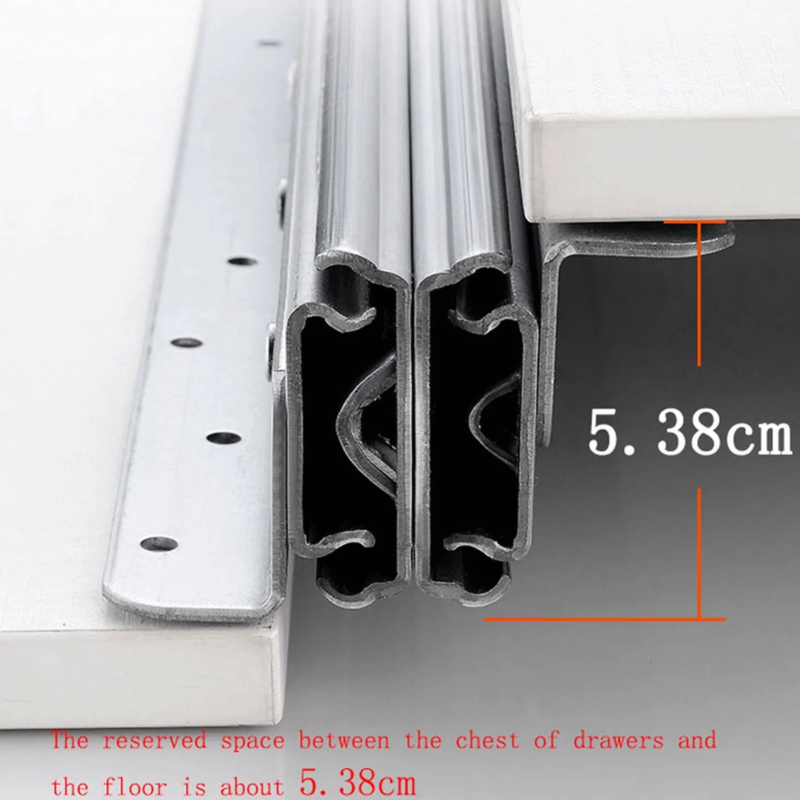 Guide Per Cassetti Carichi Pesanti,Binari Cassetti Guide A Doppio Cuscinetto A Sfera, Per Scala Armadietti Piano di Sotto Scarpiere, Carico 120kg,1 Coppia(Size:800-1850mm)