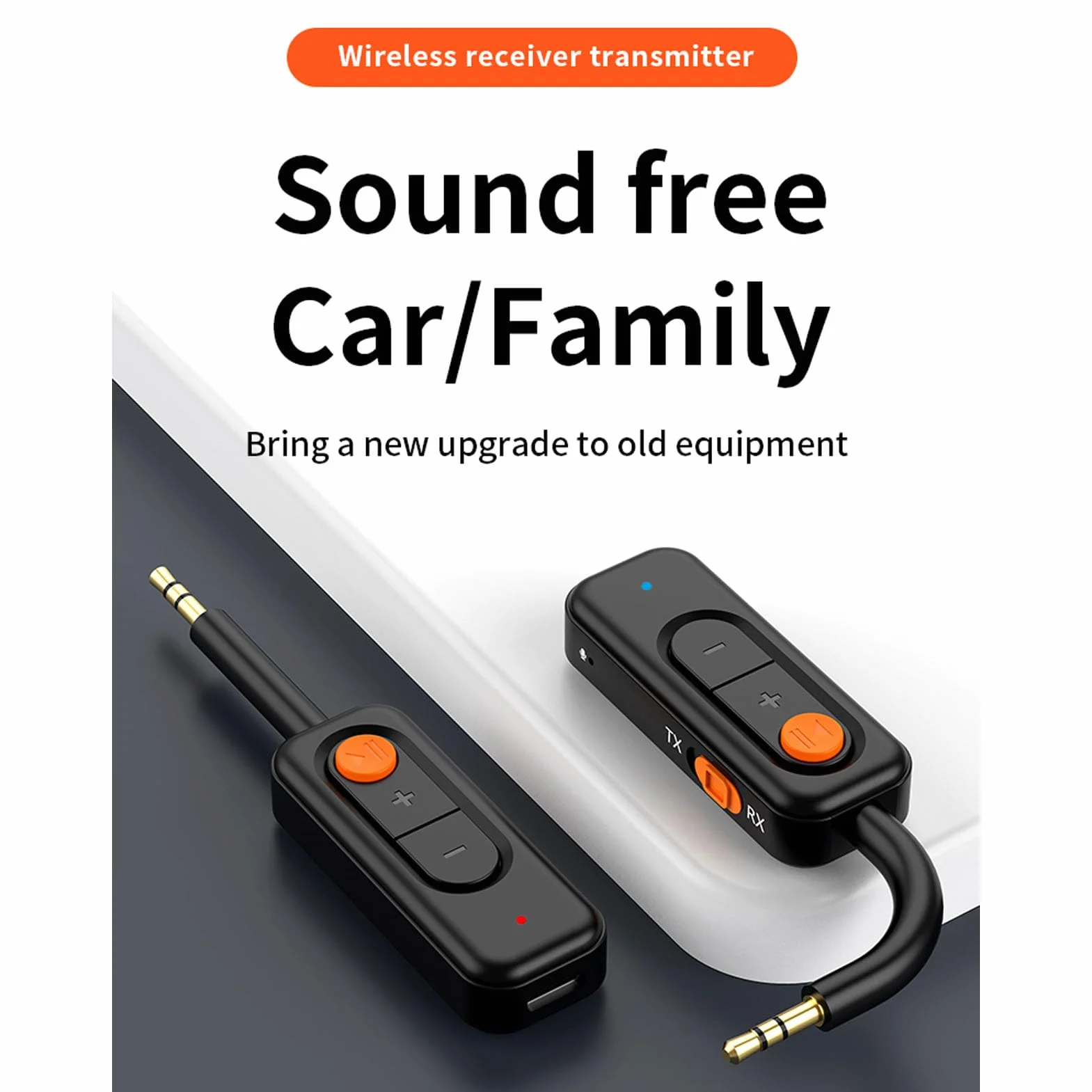 Goshyda Adattatore Bluetooth Wireless per Aereo, Versione 5.4 con Tappo Aereo, Aux da 3,5 Mm per la Palestra da Viaggio Stereo a Casa, Durata della Batteria Lunga