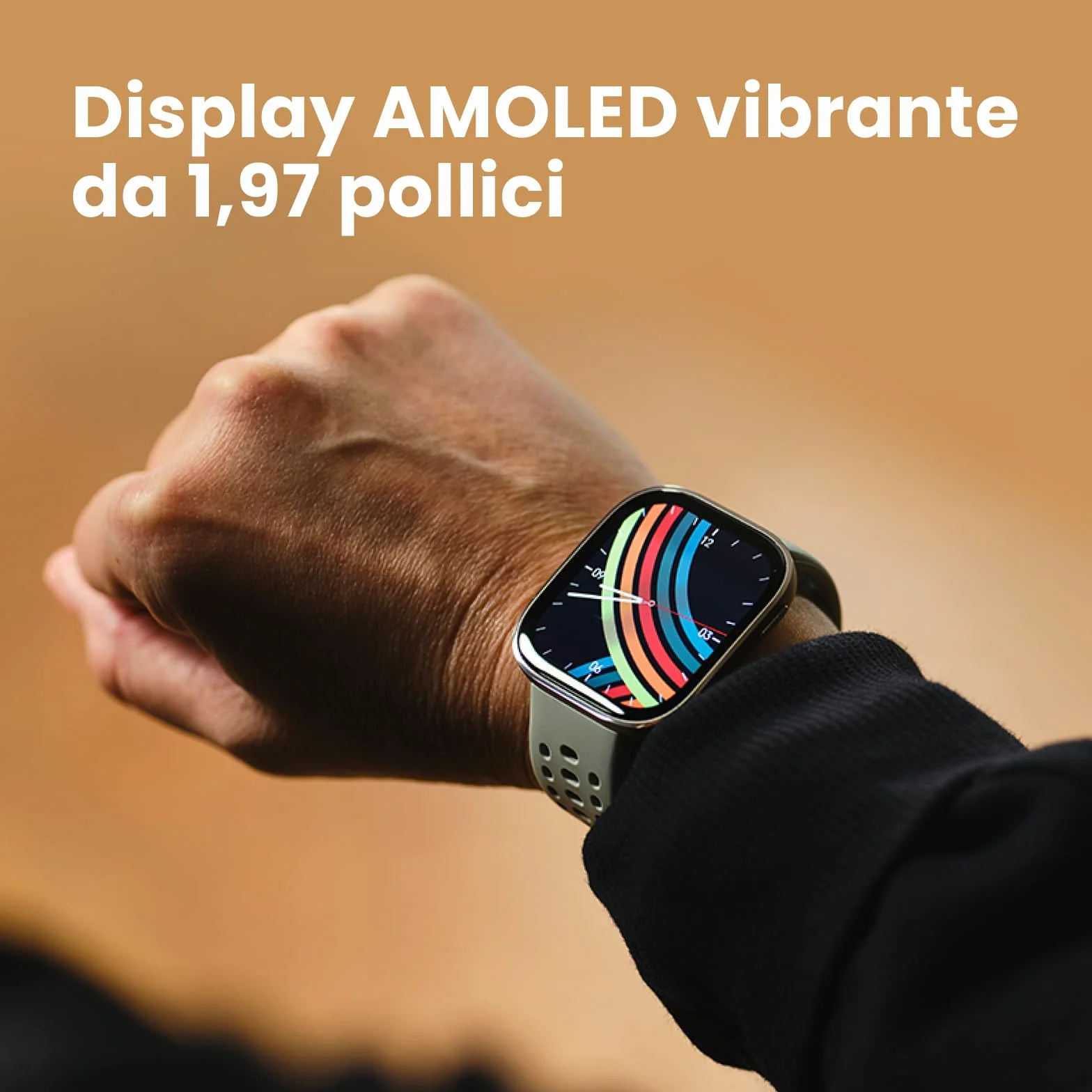 Amazfit Bip 6 Smartwatch 46mm, Batteria 14 giorni, AMOLED 1,97", GPS Mappe, IA, Chiamate Bluetooth, Monitor Salute Sonno, 140+ Sport, Fitness, Impermeabile 5ATM, Nero