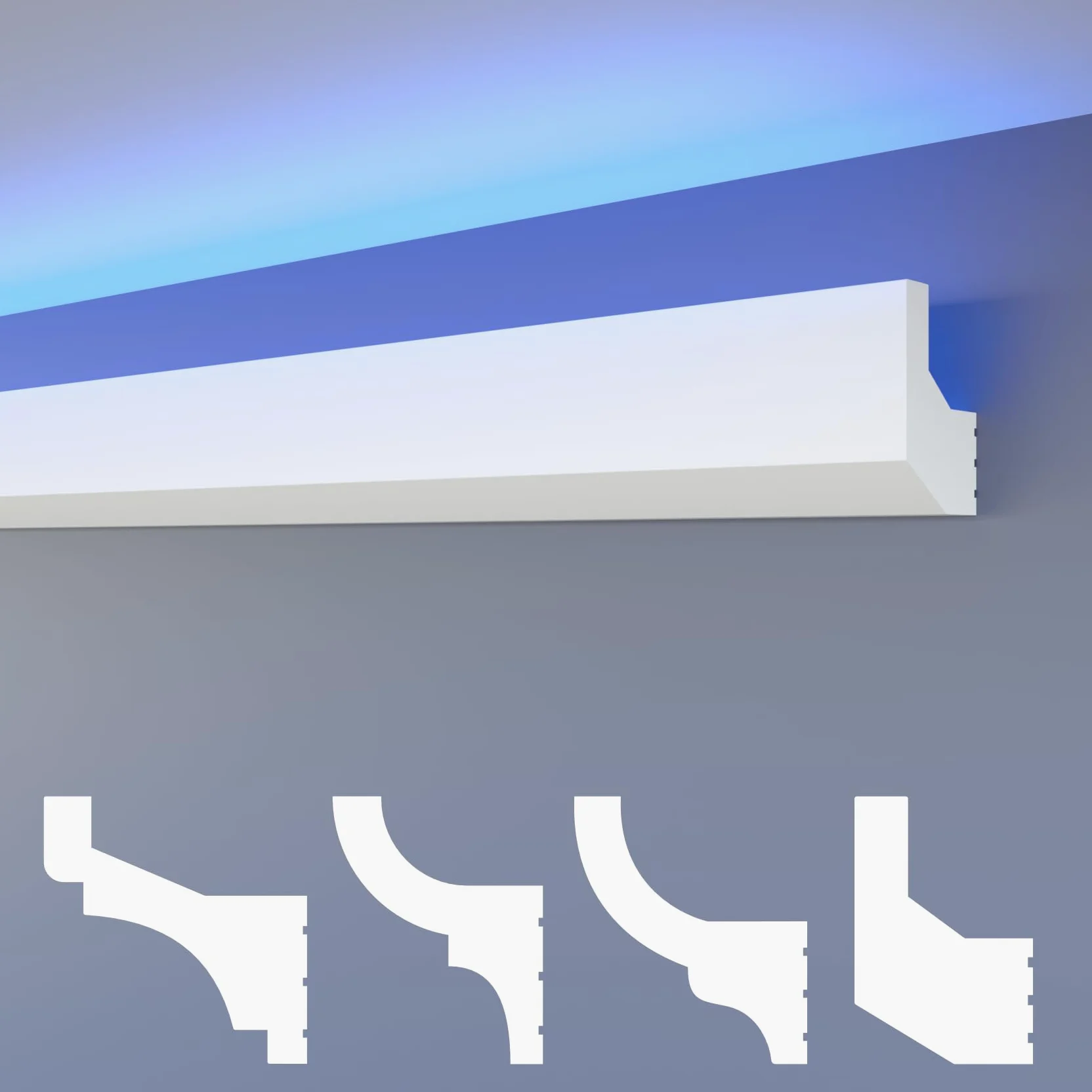 HEXIMO LED Modanature per stucchi classc, modanature per pareti e soffitti con illuminazione indiretta in polistirene XPS (20,4 Metri HLED 4)