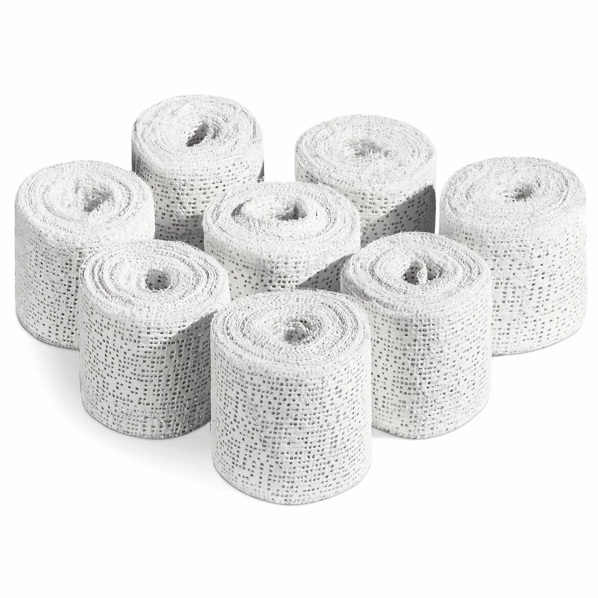 Navaris Rotoli bende gessate calco pancione - 8x rotolo garze gesso 5cmx300cm asciugatura rapida uso su pelle viso corpo modellismo modelli maschere
