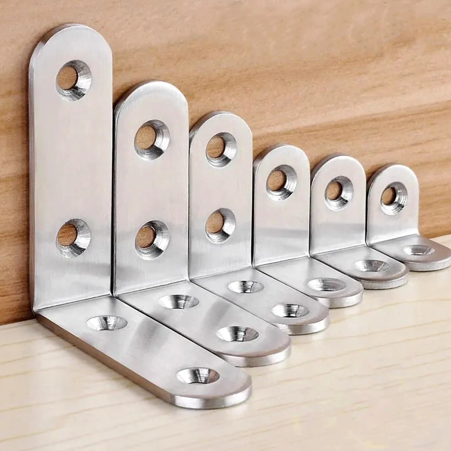Staffa d'angolo in Acciaio Inox， Staffe di Collegamento ad Angolo retto for mobili, staffe di Fissaggio for Angoli, staffe di Supporto for mensole con Vite(20Pcs16x40mm)