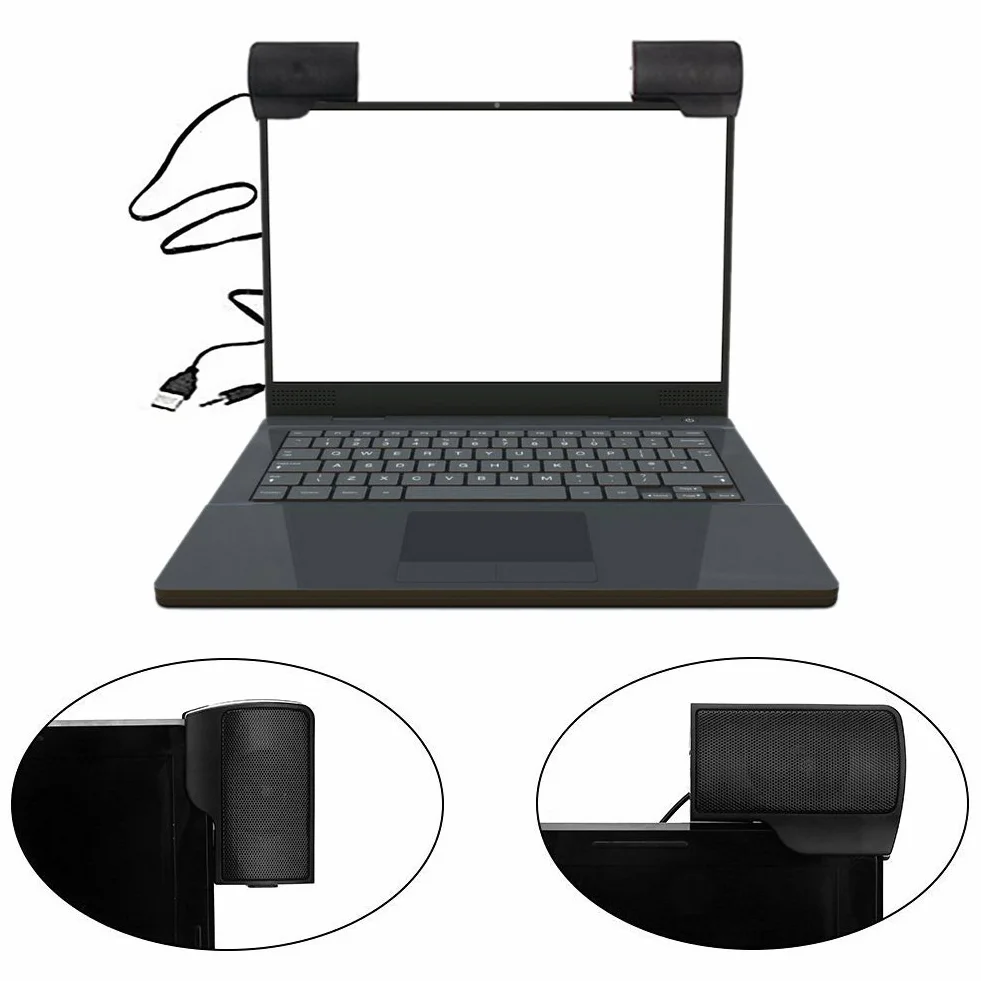 Altoparlante Clip USB per Desktop/Laptop - del Stereotipia Hi-Fi Speaker Display Audio (Nero)