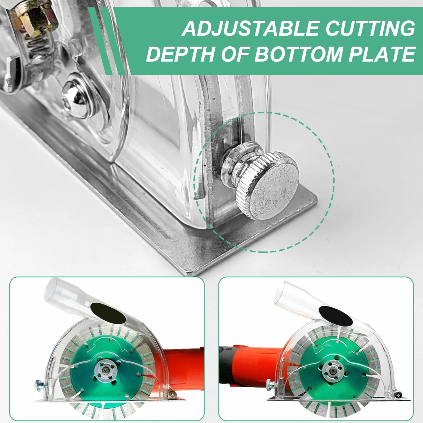 Cappa Aspirante per Smerigliatrice Angolare 125mm con Chiave Esagonale e Rondelle per Dischi da Taglio 90-125mm