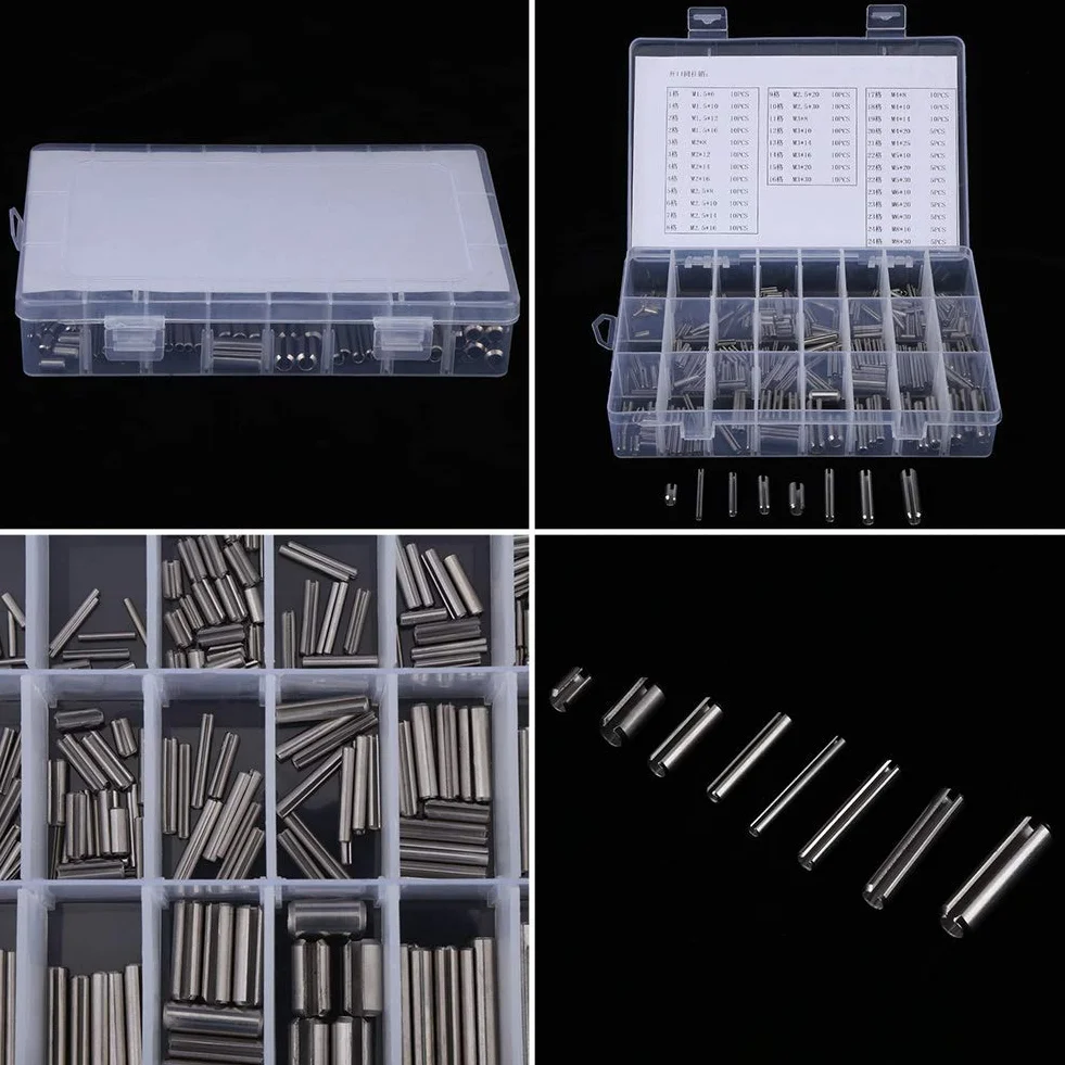 Set di Perni di Tensione Molla in Acciaio Inossidabile M1.5-M8, Spina Elastica 280 Pezzi