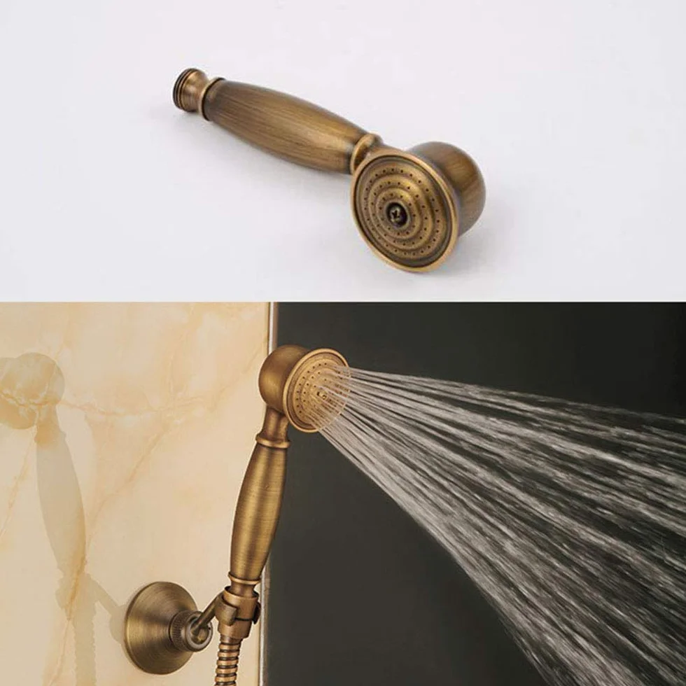 HomeLava Rubinetto per Vasca da Bagno con Doccetta, Antico Rubinetto per Vasca in Ottone Inclusa Doccetta, con Supporto da Parete e Tubo Doccia da 150 cm