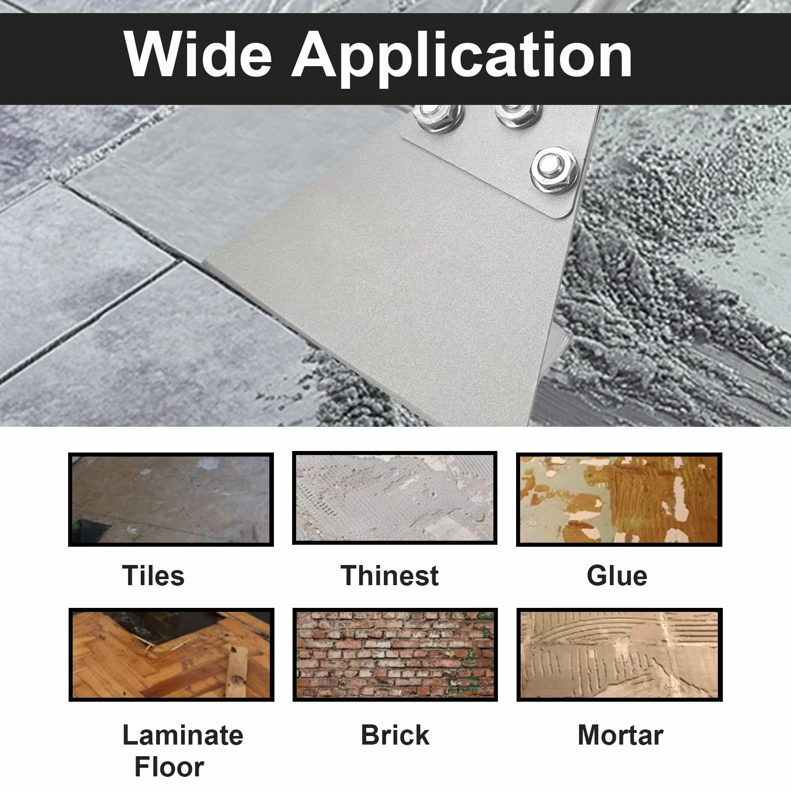Raschietto per pavimenti SDS Plus 12,7x25,4 cm rimozione piastrelle scalpello trapano percussione