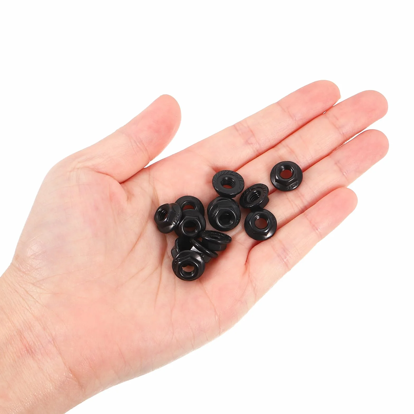 QUARKZMAN Dadi Autobloccanti Esagonali Flangiati M5x0,8mm 20pz Acciaio Inossidabile 304 Nero