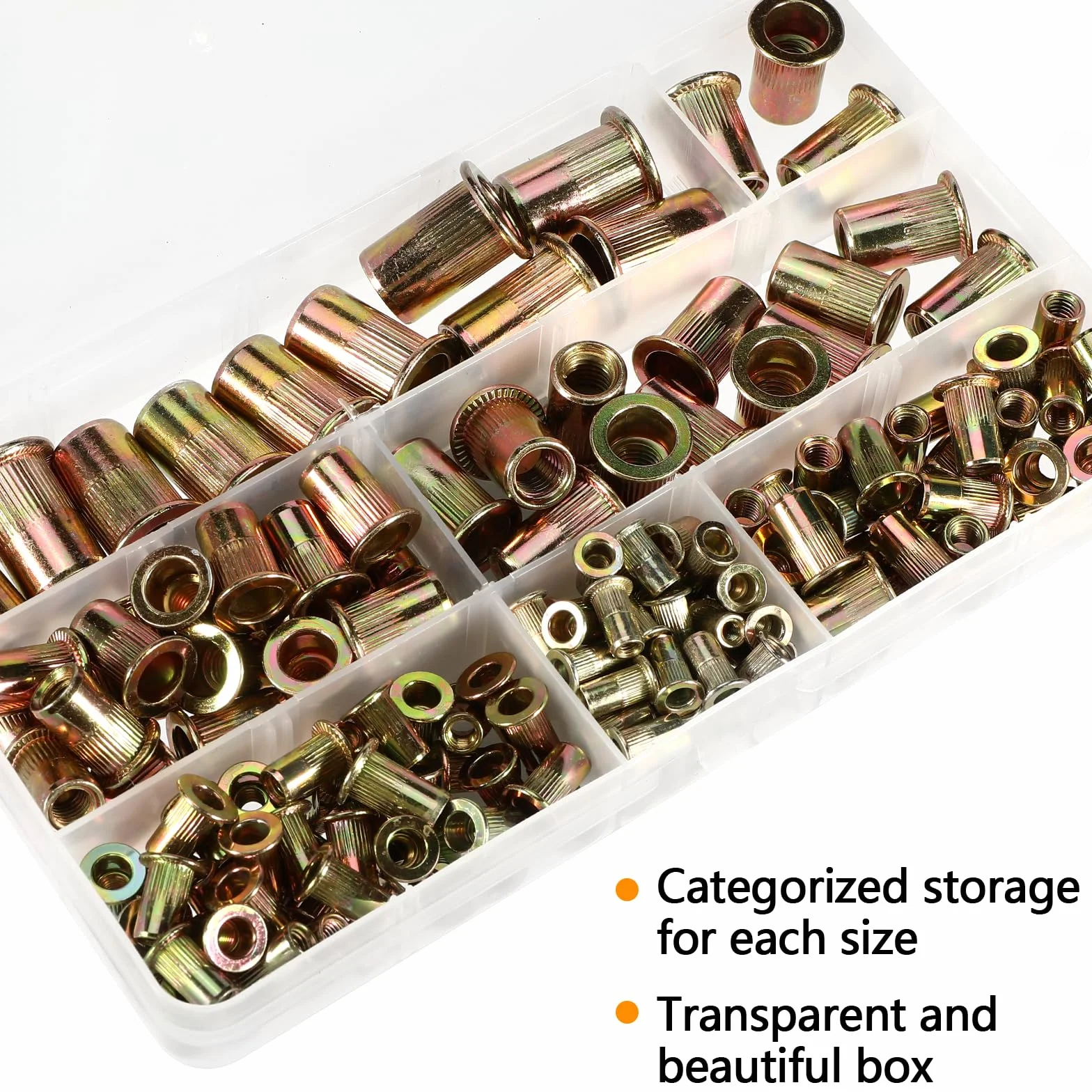 Kit di Dadi Rivetti in Acciaio Zincato M3 M4 M5 M6 M7 M8 M10 165 Pezzi