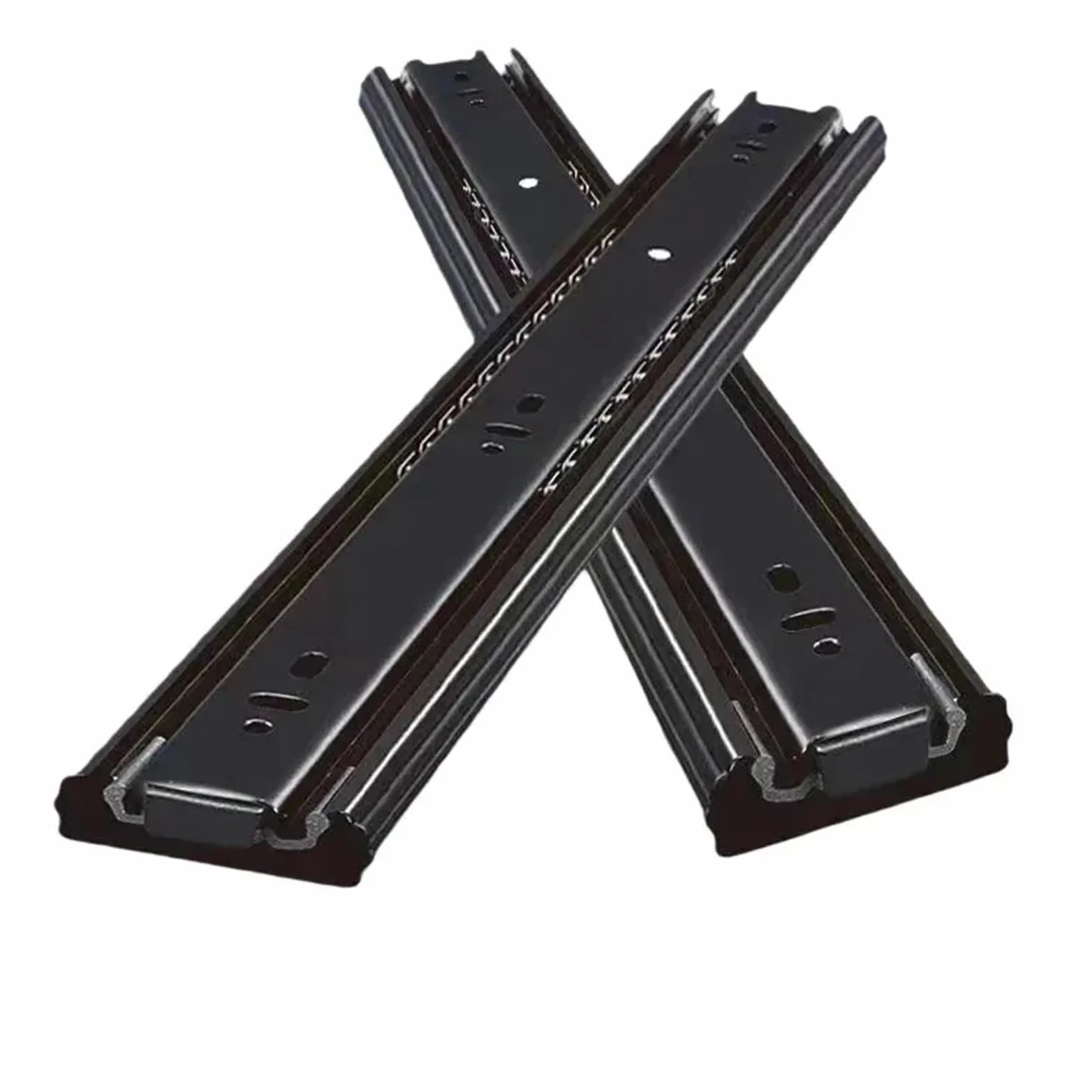 Guide for cassetti in acciaio laminato a freddo da 2 pezzi 10-20 pollici - Binario scorrevole for mobili hardware a tre sezioni for cassetto chiuso Per Mobili(14-inch)