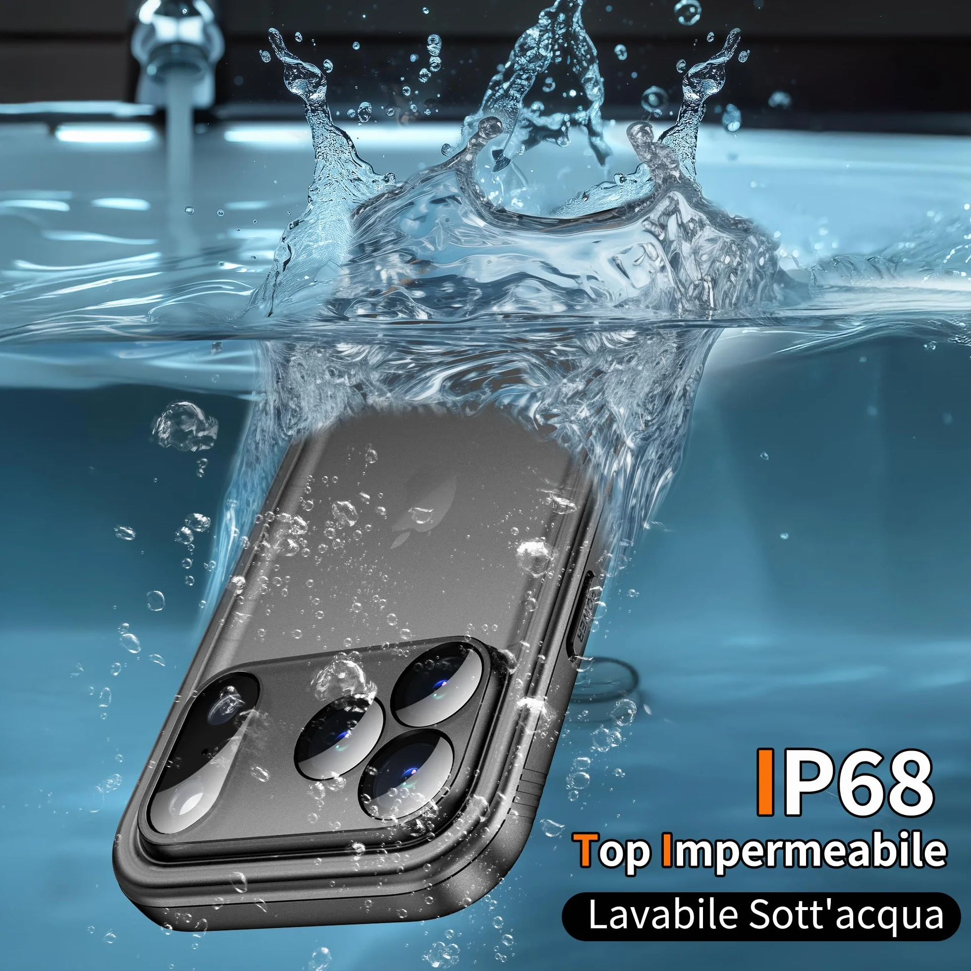 Cozycase TOP Cover Protettiva Per iPhone 17 Pro Impermeabile Antiurto IP68 Subacquea Antipolvere 360 Completa integrale Militare Rigida Rugged Custodia Resistente i Phone 17Pro Anti Urto Waterproof