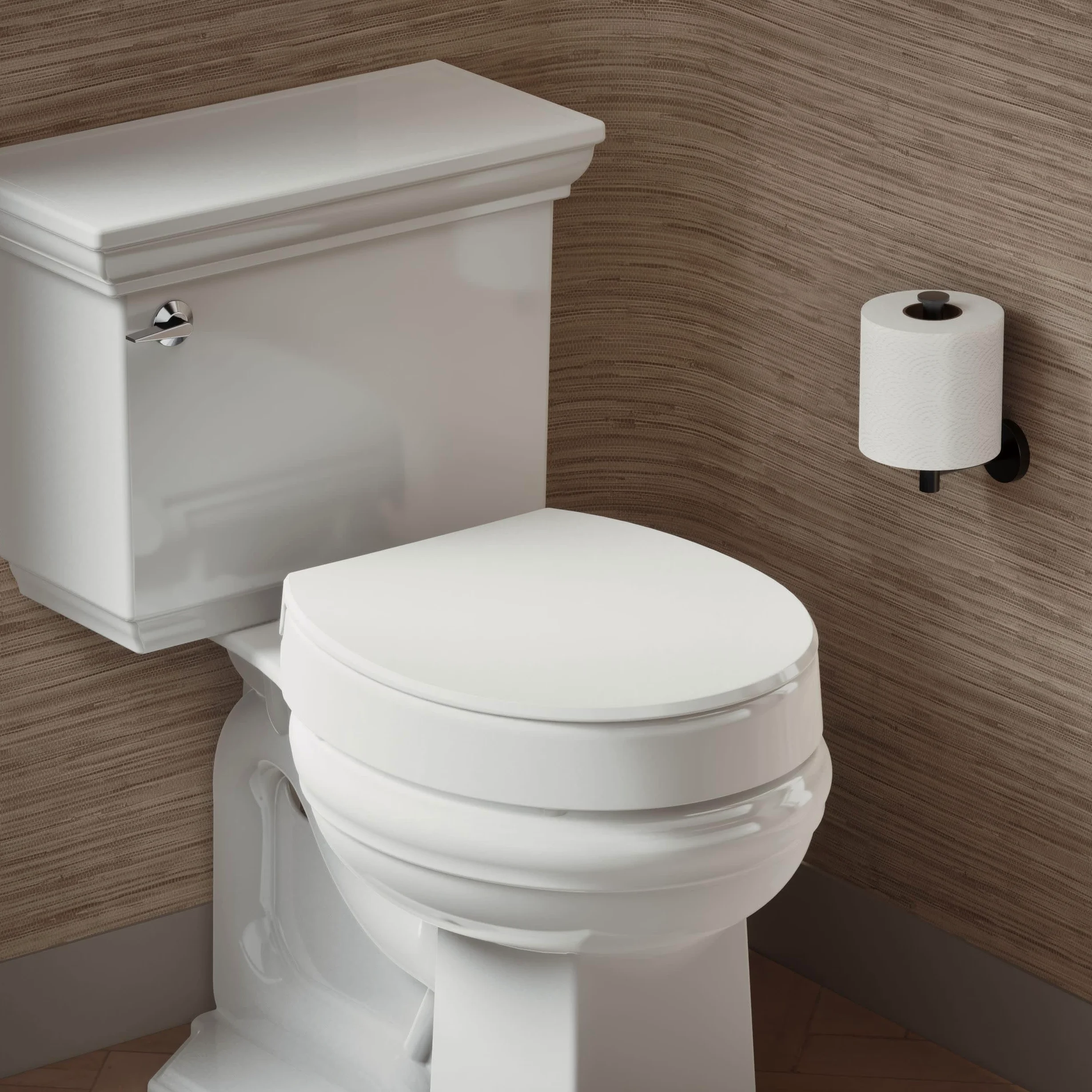 Hyten - Sedile WC rialzato, con chiusura silenziosa, colore: bianco