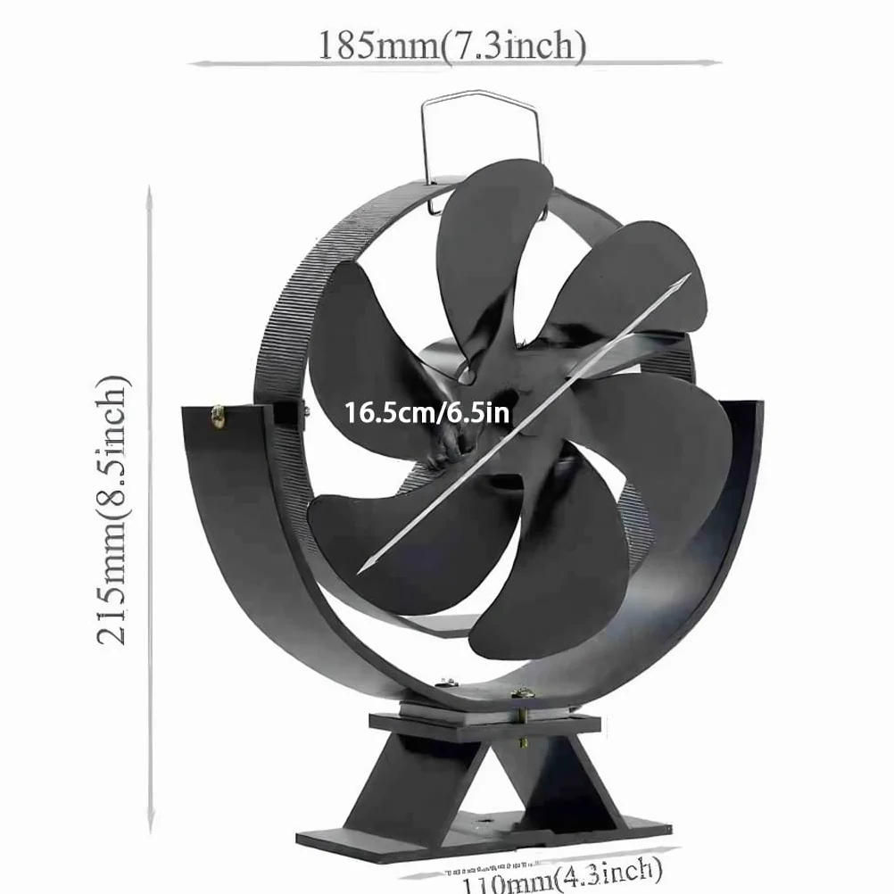 Ventilatore per stufa a legna, regolabile. Facile da usare, resistente e portatile. Adatto a stufe legna e caminetti, XZ1320 4-Foglie