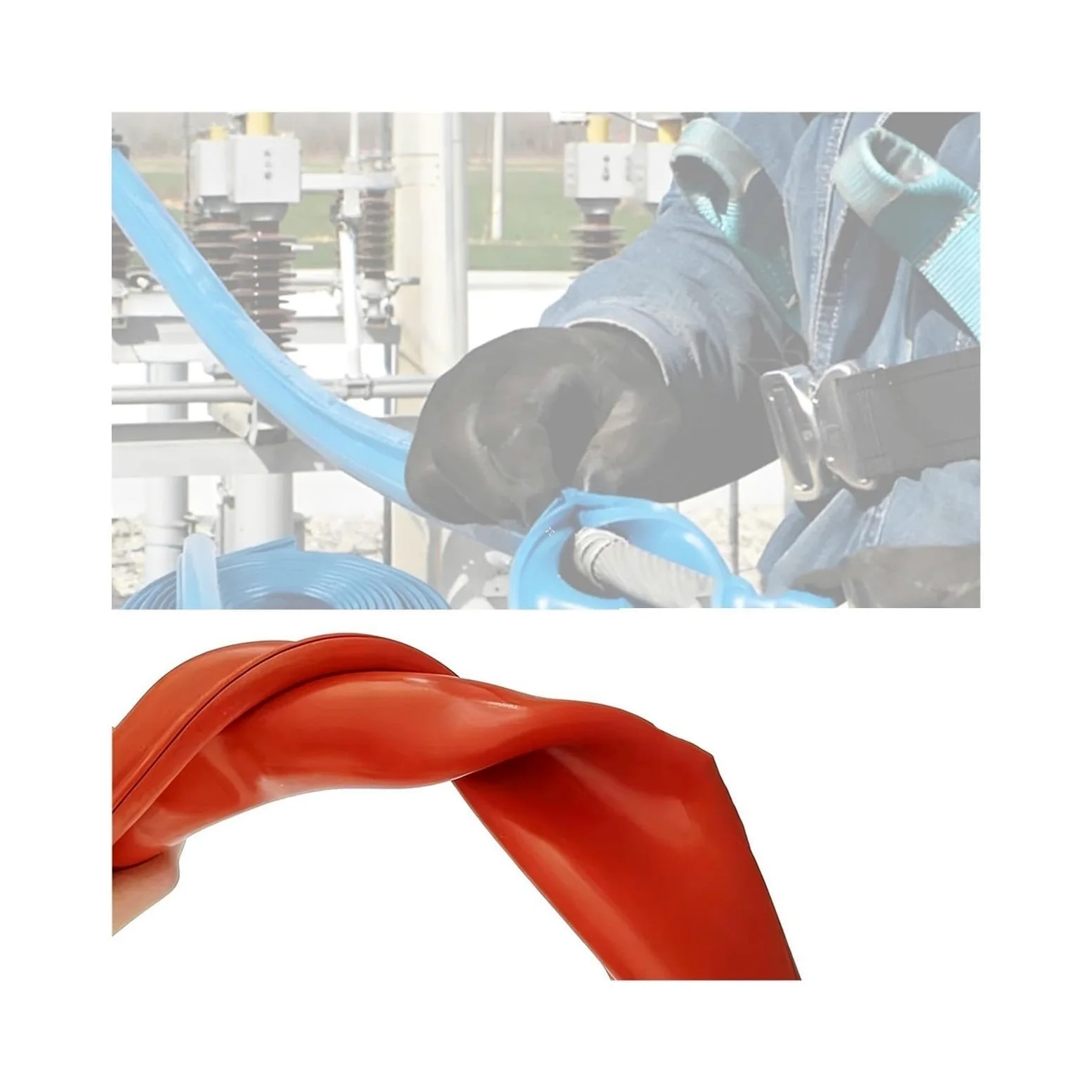 Protezione per Cavi, Guaina Isolante in Gomma siliconica ignifuga per Cavi ad Alta Tensione, Facile da installare, per Uso Domestico e Industriale (Rosso, 8 m, Diametro Interno 38 mm).