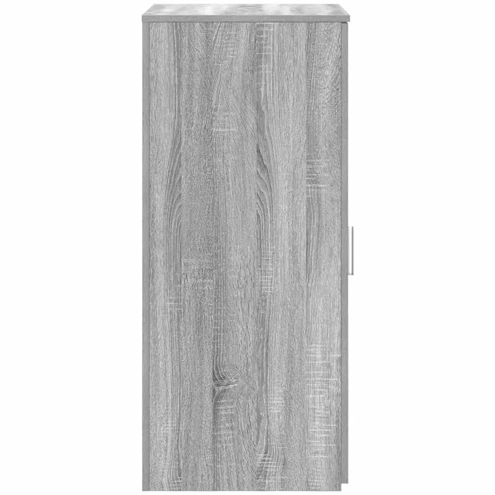 Sonoma - Armadietto portaoggetti grigio 50 x 45 x 103,5 cm, in materiale legno, salvaspazio, con ripiano, per ricevimenti, cantine, balconi e giardino