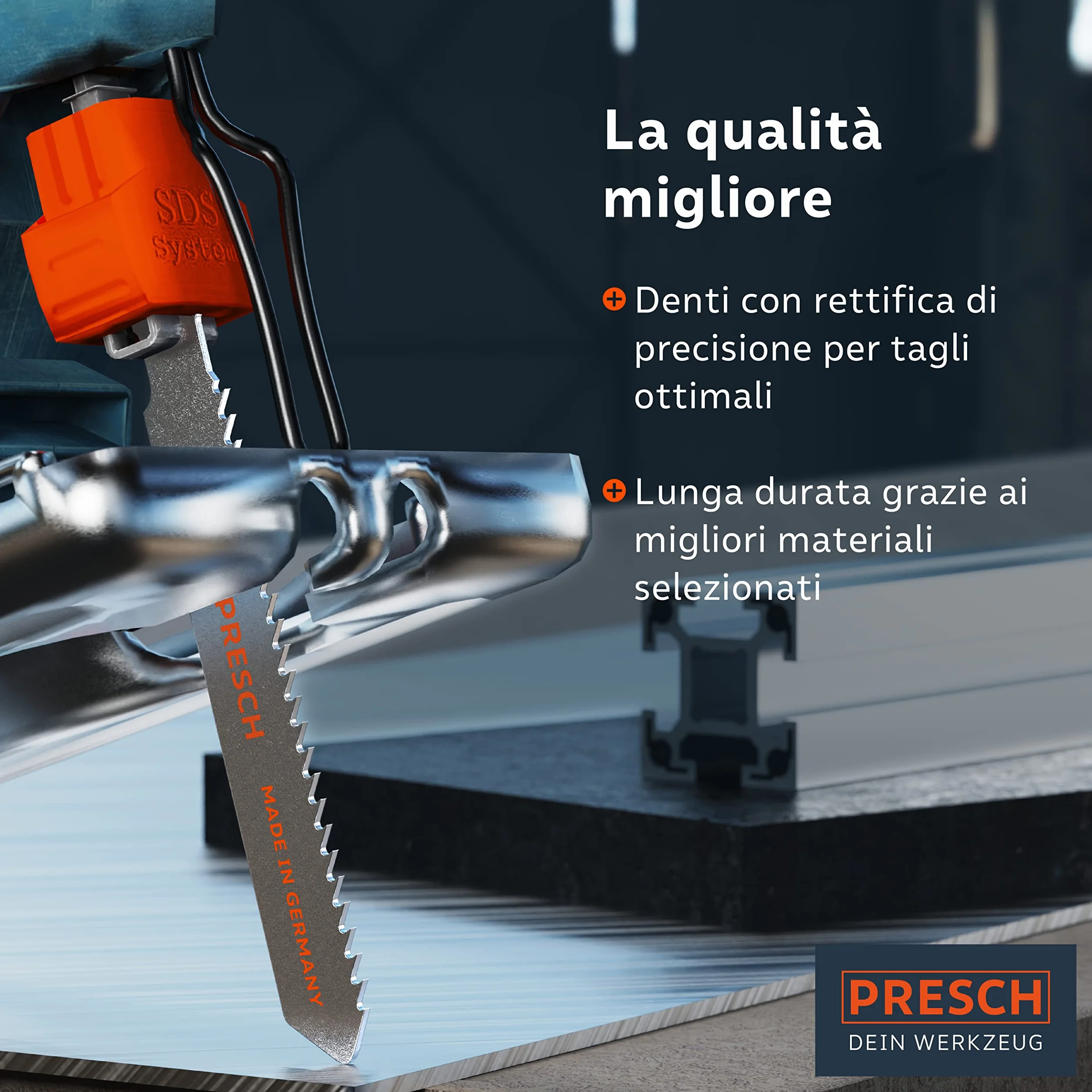 Presch Lame seghetto alternativo Metallo 10 pz. - Tagli precisi in lamiere di medio spessore (2,5-6mm) - Lame per seghe durature con codolo a T per tutti i seghetti alternativi