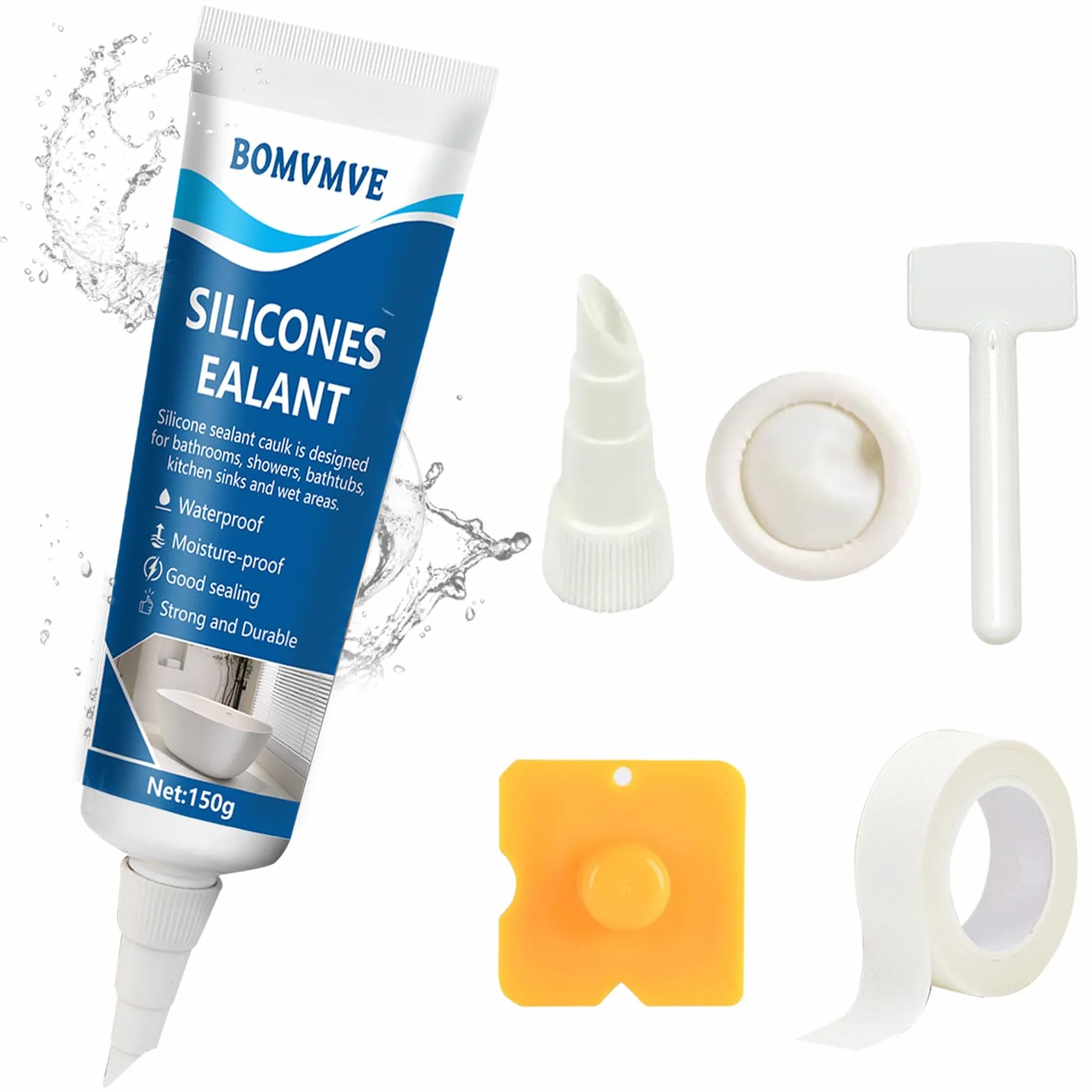 Silicone Bagno Bianco Impermeabile Sigillante Cucine Cabine Doccia 150g