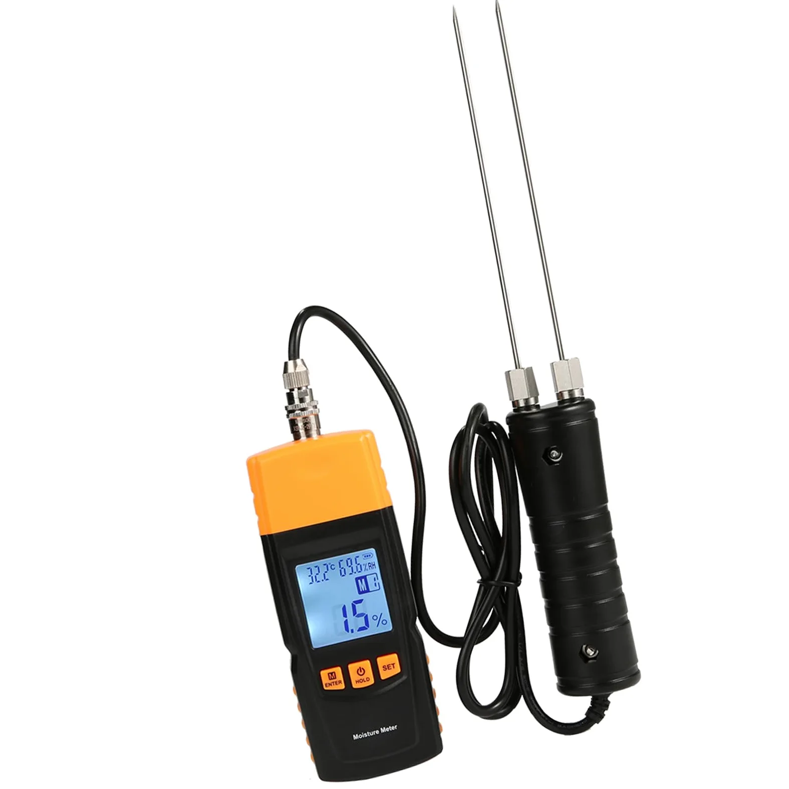 Misuratore umidità precisione con tolleranza errore ± 2% dotato sonda rimovibile per display LCD in tessuto carta legno Misuratore display LCD