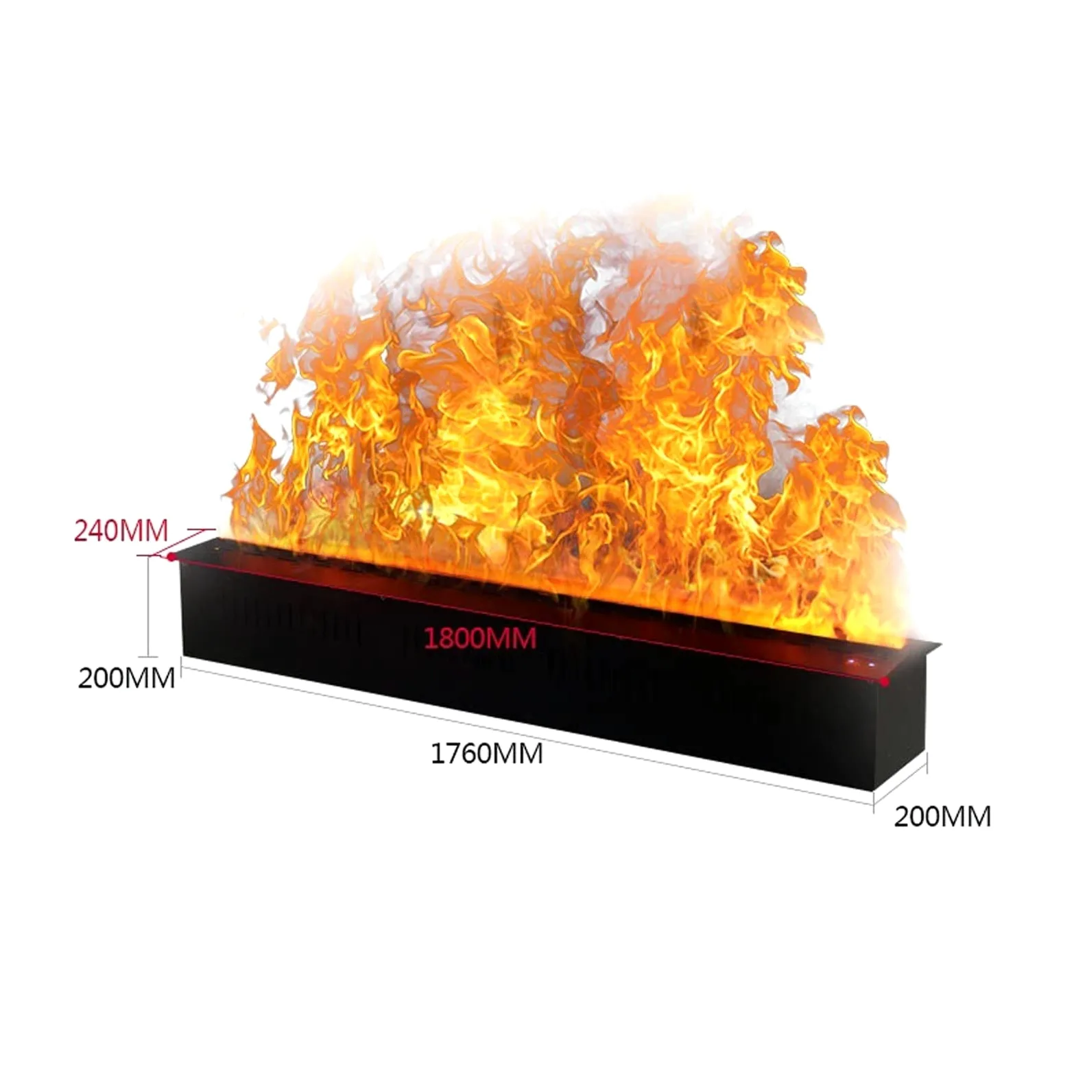 NEBE Camino a Vapore Acqueo Camino Elettrico da Incasso in Acciaio Inox con Pannello Touch 3D Touchable Flame E Telecomando Caminetti Elettrici
