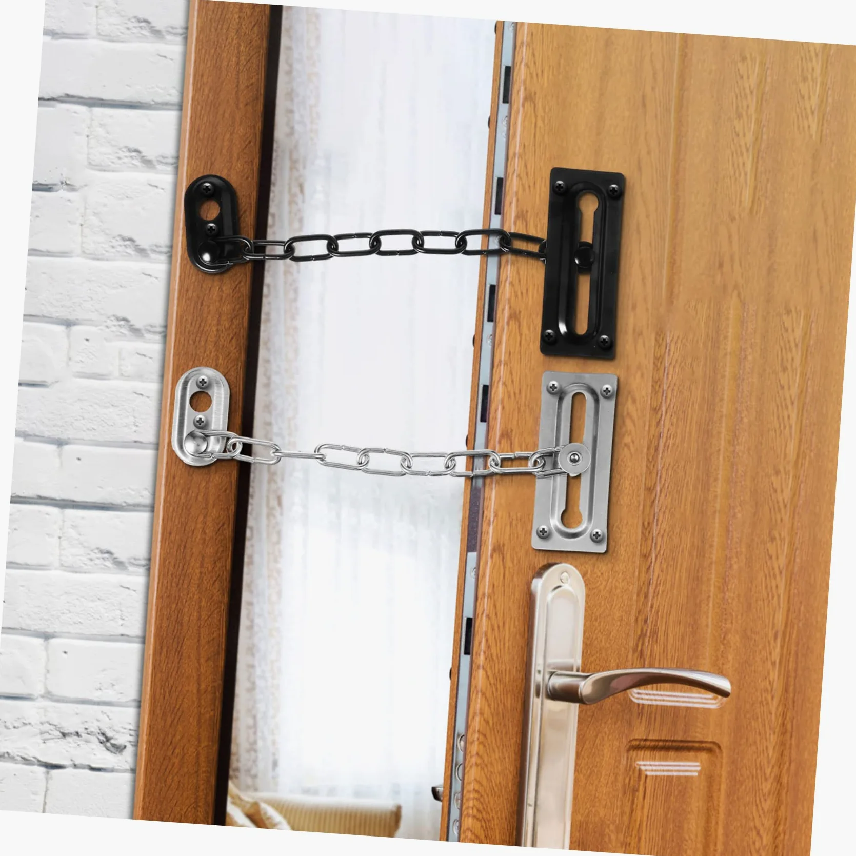 NUOBESTY 4pezzi Catena Sicurezza Per Porta in Acciaio Inossidabile Abbinate Chiusura Per Porte Interne Ingresso Serratura Resistente Per Case e Uffici