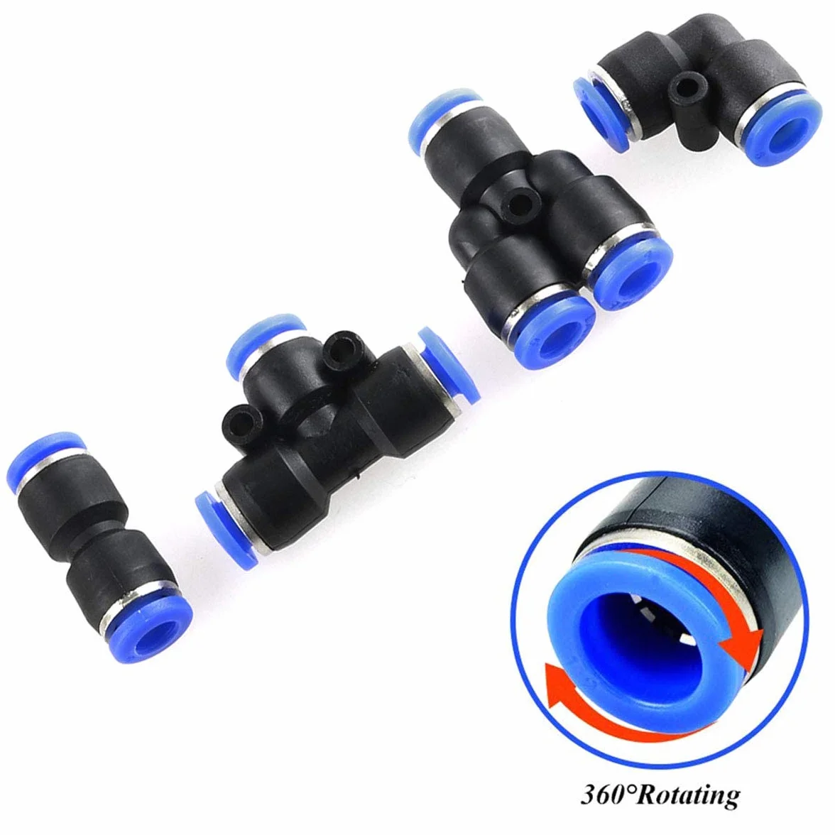 Kit fissaggio rapido Air Push 6 mm connettori pneumatici raccordi a T per tubi aria