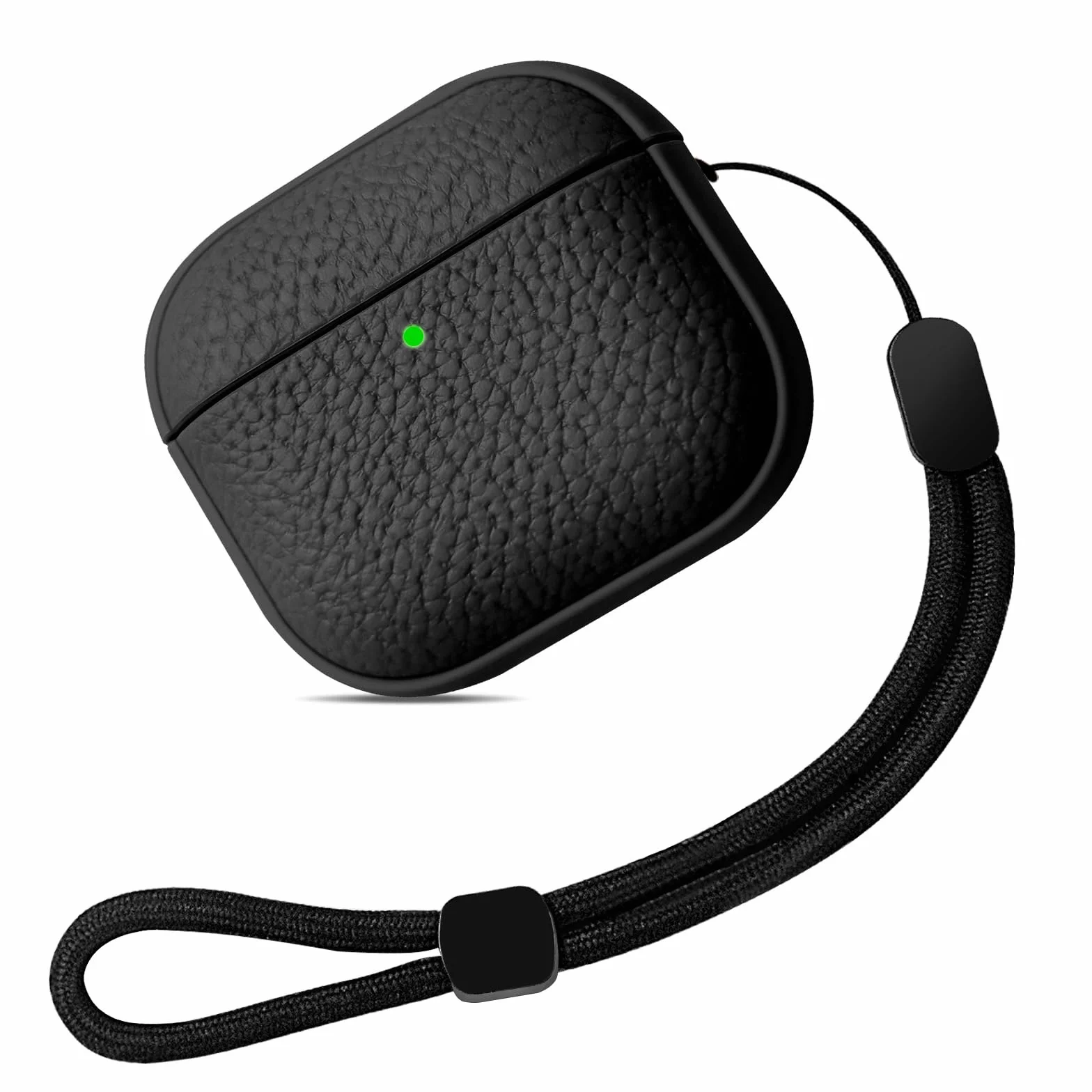 Teyomi Cover compatibile con Airpods 4, TPU Airpods 4 Cover con Cordino, Custodia Protettiva Progettazione della trama per AirPods 4 Generazione Case, Supporto ricarica wireless [Nero]
