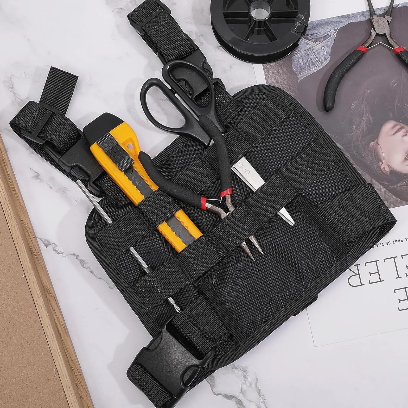 Cintura Porta Attrezzi Uomini Marsupio Elettricista Portatile Versatile Contenitore per Cacciaviti e Chiavi Inglesi