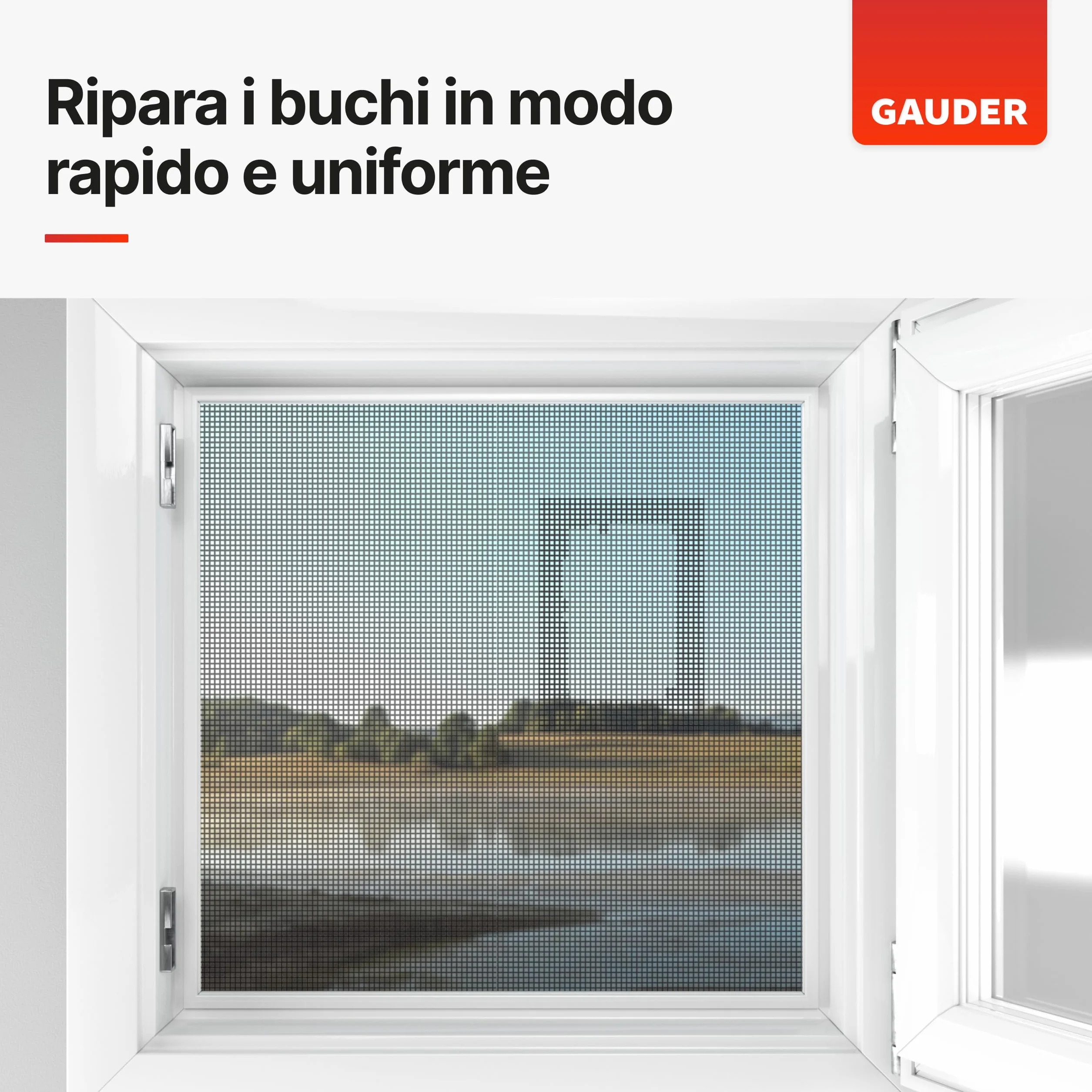 GAUDER Nastro Ripara Zanzariere Autoadesivo Fibra di Vetro 3 Pezzi 130x180 mm