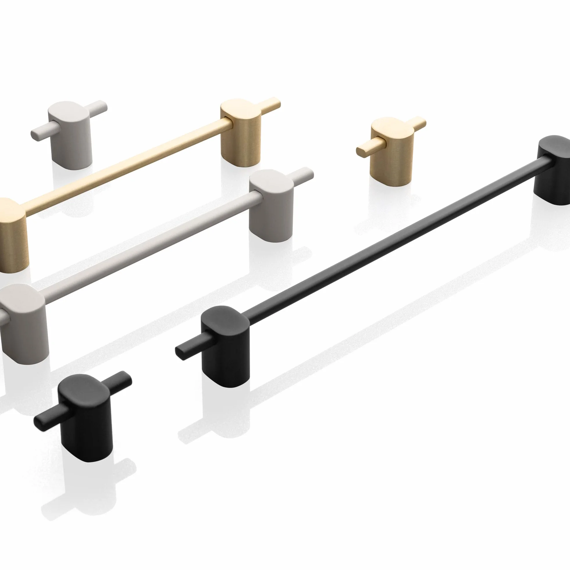 GTV Pomello per Mobili STRAW, Pomello Moderno in Alluminio Nero Opaco per Cucina Armadio Cassettiera
