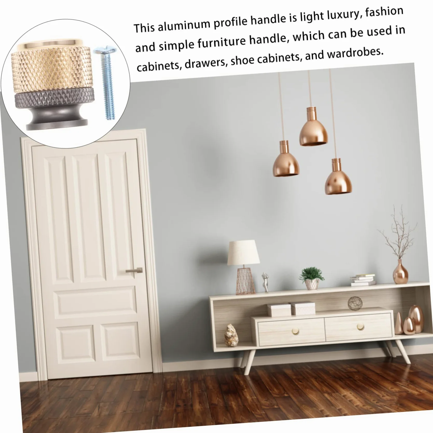 ORFOFE 6 Pomelli per Mobili in Alluminio Oro, Design Moderno e Robusto, per Armadio e Mobile Cucina, Finitura Elegante per Interni Casa