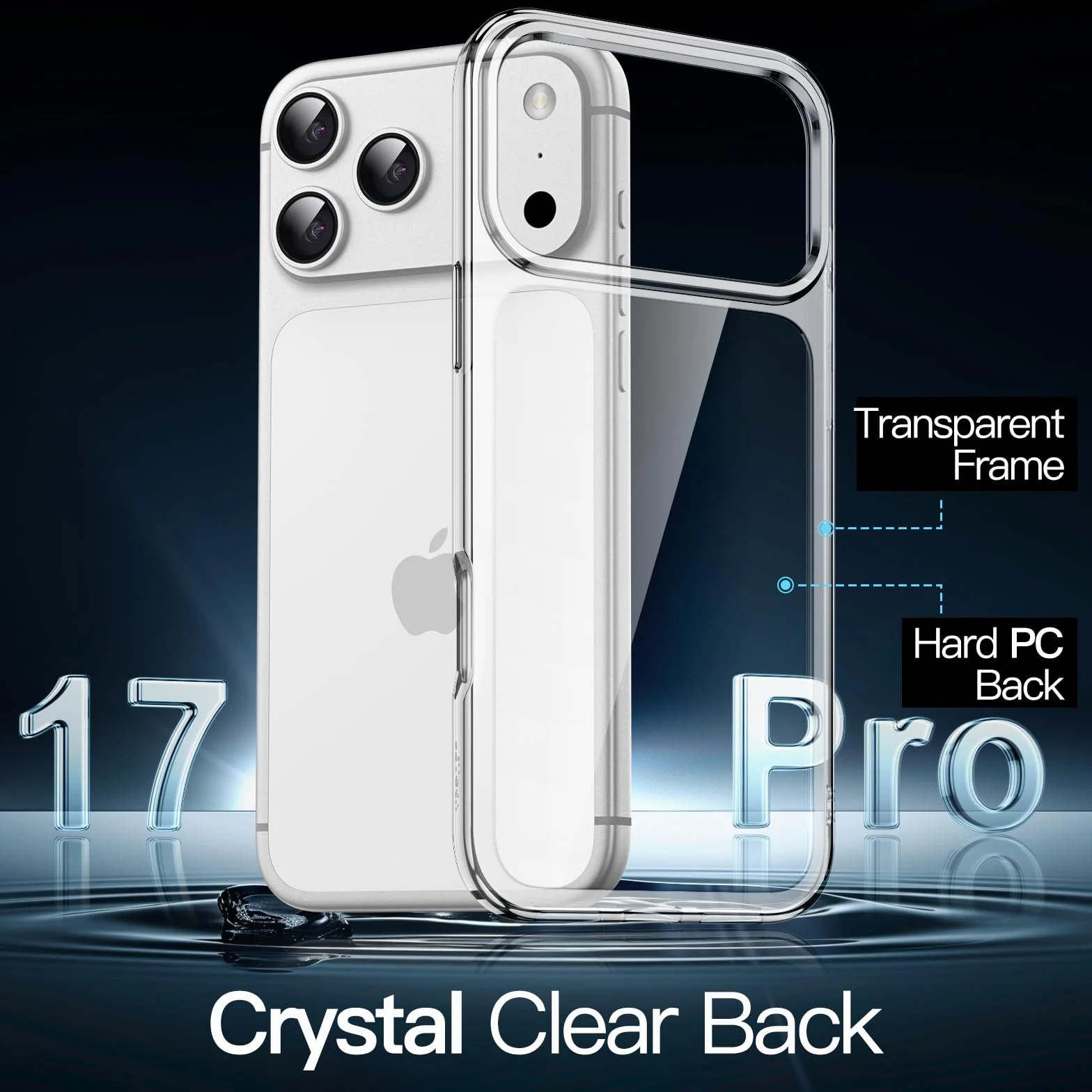 JETech Cover per iPhone 17 Pro 6,3 Pollici, Anti Ingiallimento Antiurto Cellulare Paraurti Custodia, Anti-Graffio Retro Trasparente (Trasparente)