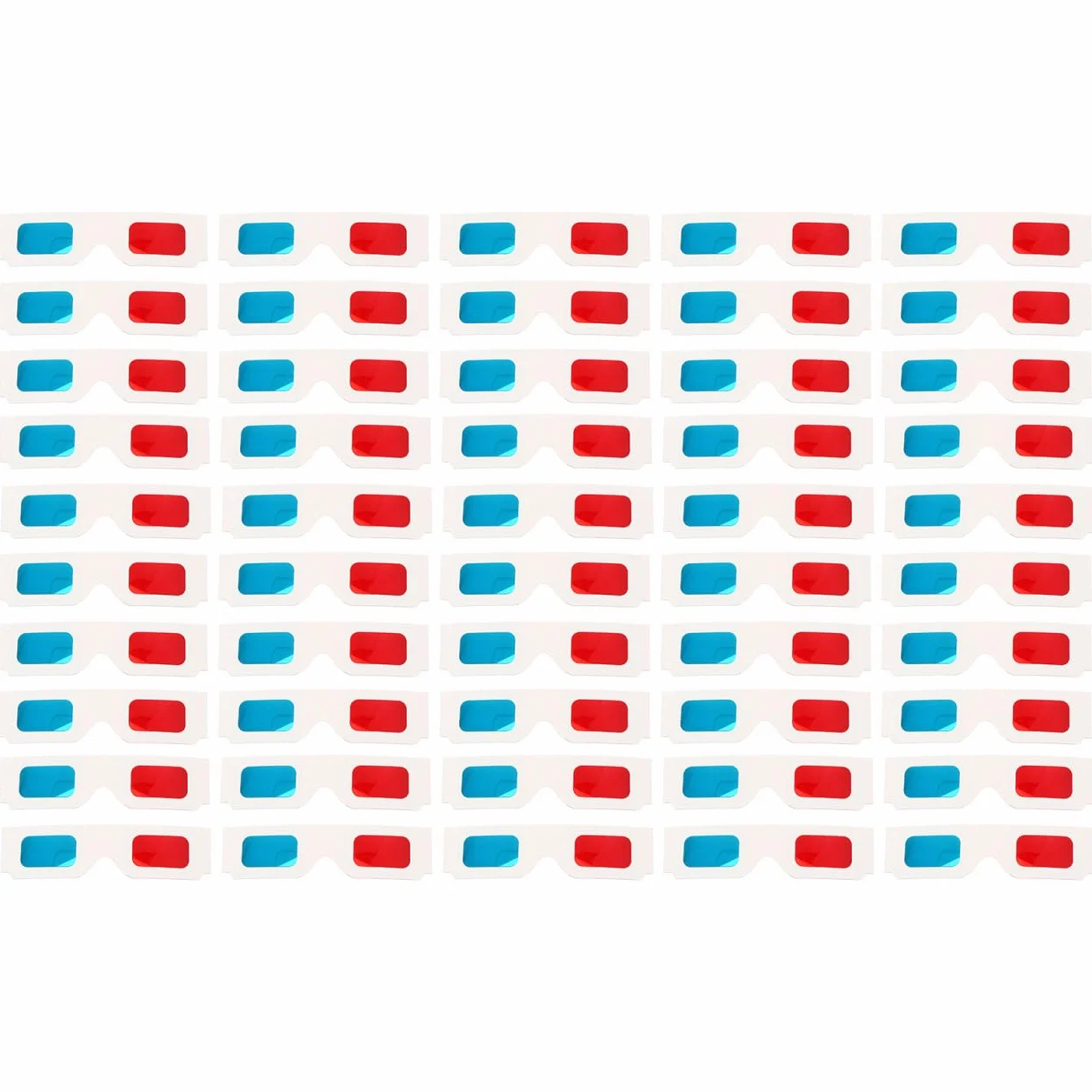 100 bicchieri di carta 3D usa e getta, universali, Anaglyphen 3D, rosso/blu//bianco, montatura in cartone anaglifene