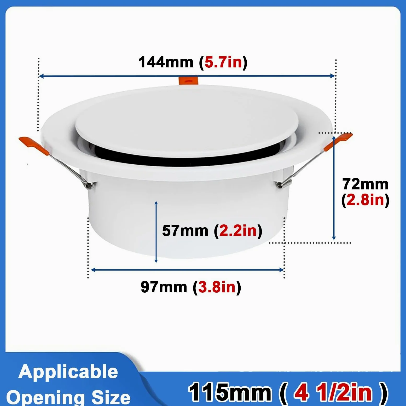 Piastra di Copertura del Soffitto Rotonda A Molla, Griglia di Ventilazione Rotonda/Pannello di Accesso, Coperchio di Ventilazione del System di Aria Fresca(2pack,115mm (4 1/2"))