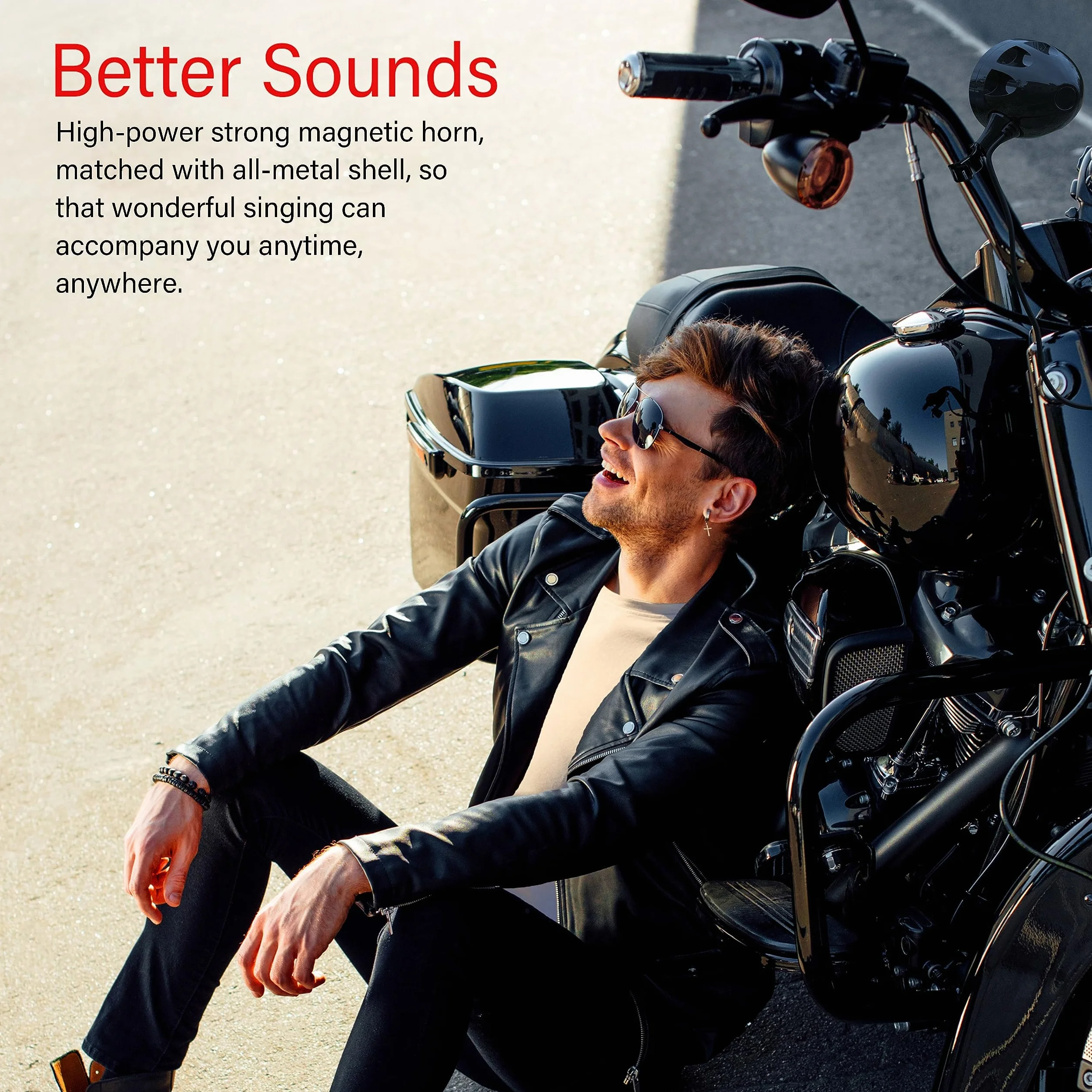 KSPEAKER S7 Metal Motorcycle 7/8-1.25 Inch Handlebar Bluetooth Speakers Audio System Built-in Amplifier, 3 Inch Waterproof Radio Mp3 Player, ATV Motorcycle, Scooter Bike,12 Volt Vehicle (Black)