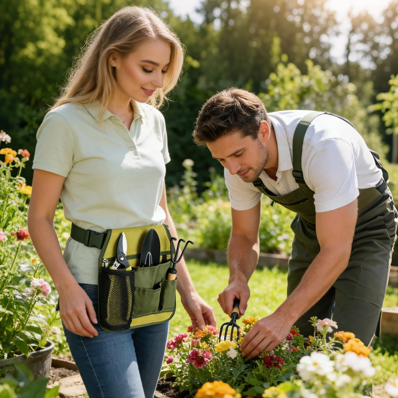 Cintura Per Attrezzi Da Giardino - Grembiule Da Cintura Da Giardinaggio Da 15,35 Pollici | Borsa Porta Attrezzi Da Giardinaggio | Supporto Multifunzionale Con Tasche Multiple Regolabili Unisex,