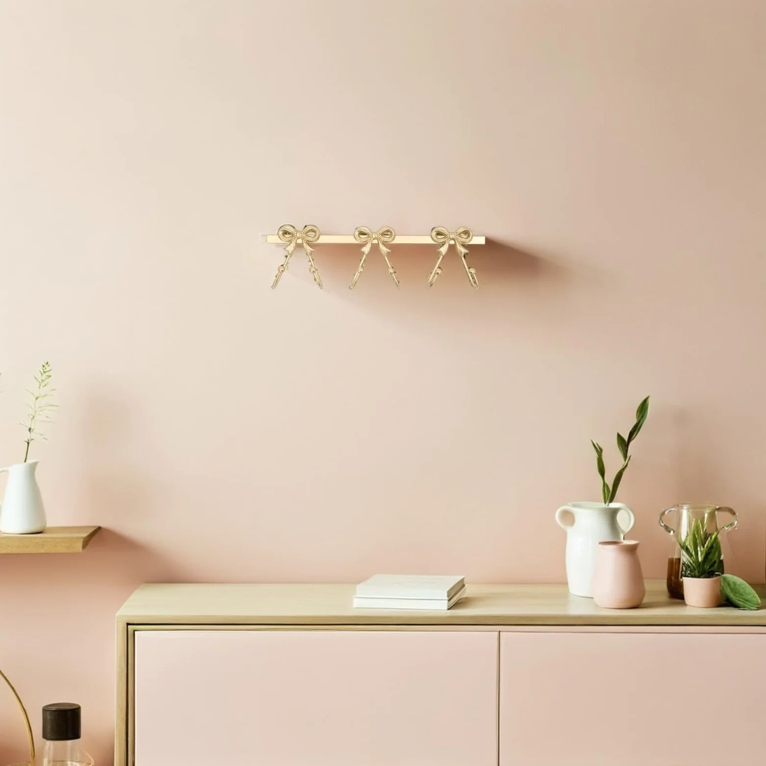iplusmile Gancio da Parete Dorato Fiocco in Metallo Porta Asciugamani Appendiborse e Cappotti Multifunzionale per Organizzazione Bagagli Sciarpe e Chiavi Decorazione Rustica per Ingresso e