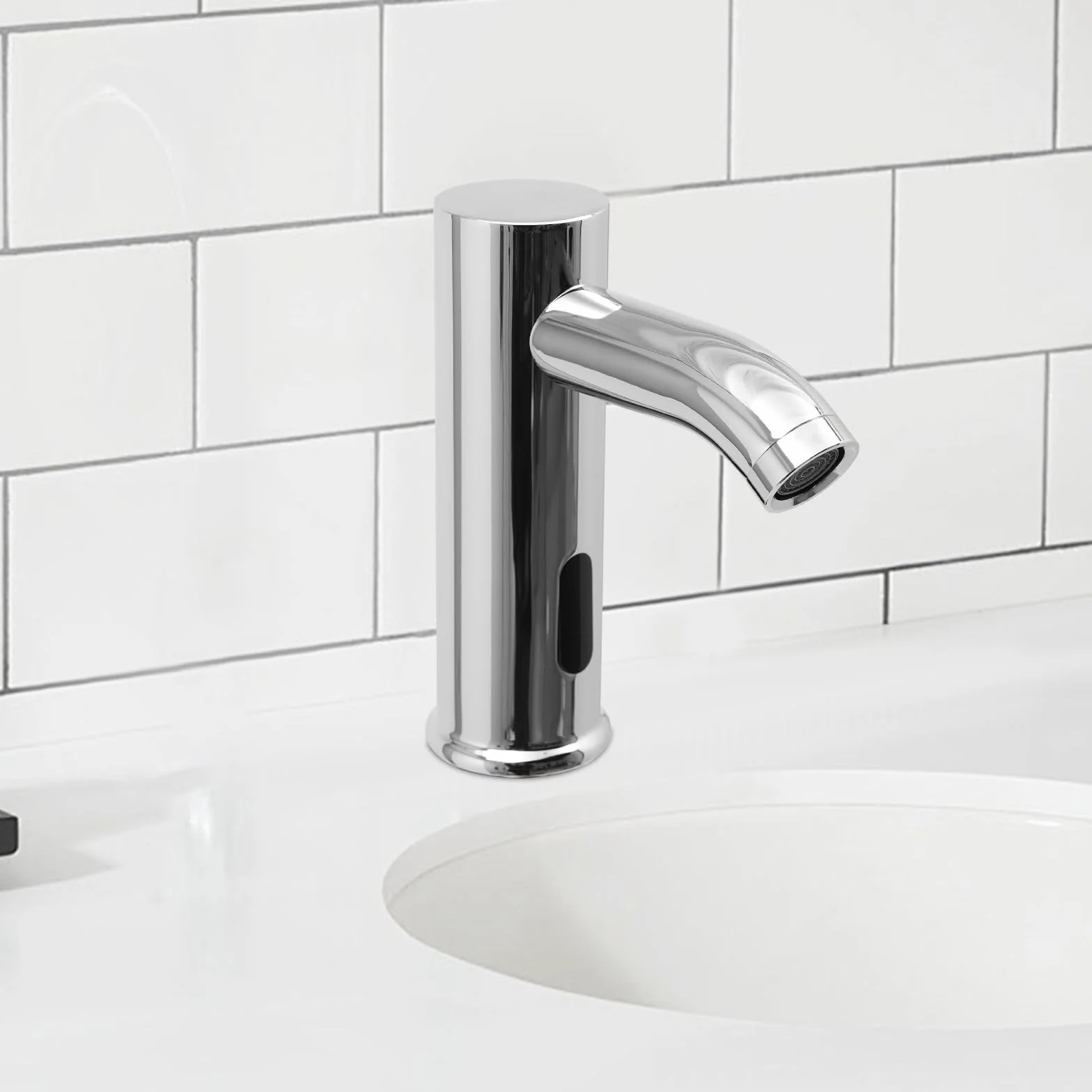 Rubinetto automatico lavabo senza contatto sensore argento tubi lunghi copertura decorativa