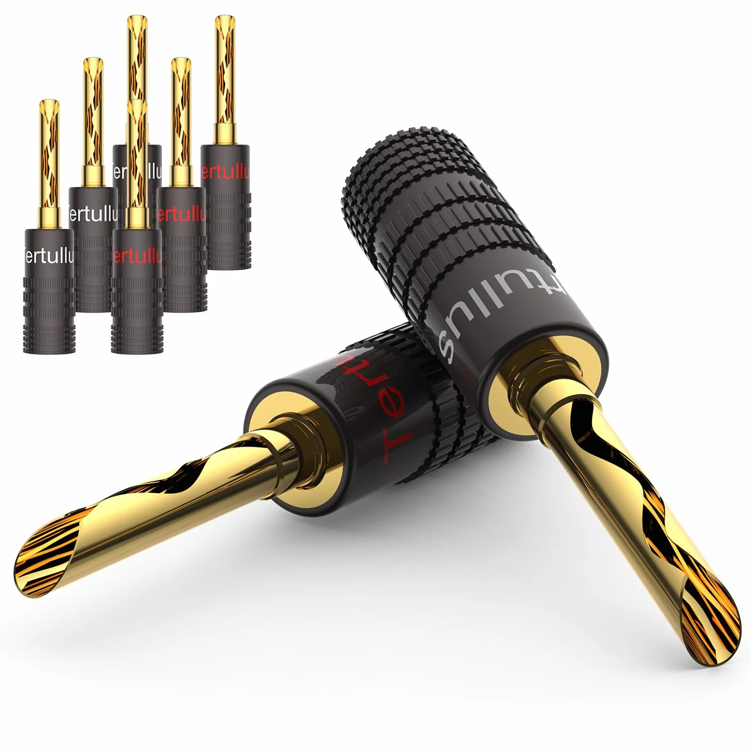 Tertullus 8 connettori a banana BFA 4 mm placcati oro a vite per altoparlante
