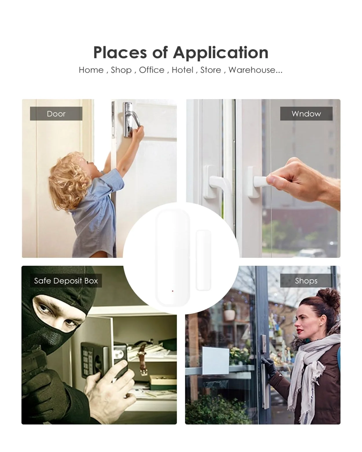 Smart Alarm Sensore Porta di Allarme di Sicurezza Domestica Intelligente Scena di avviso di Indipendenza Lavoro