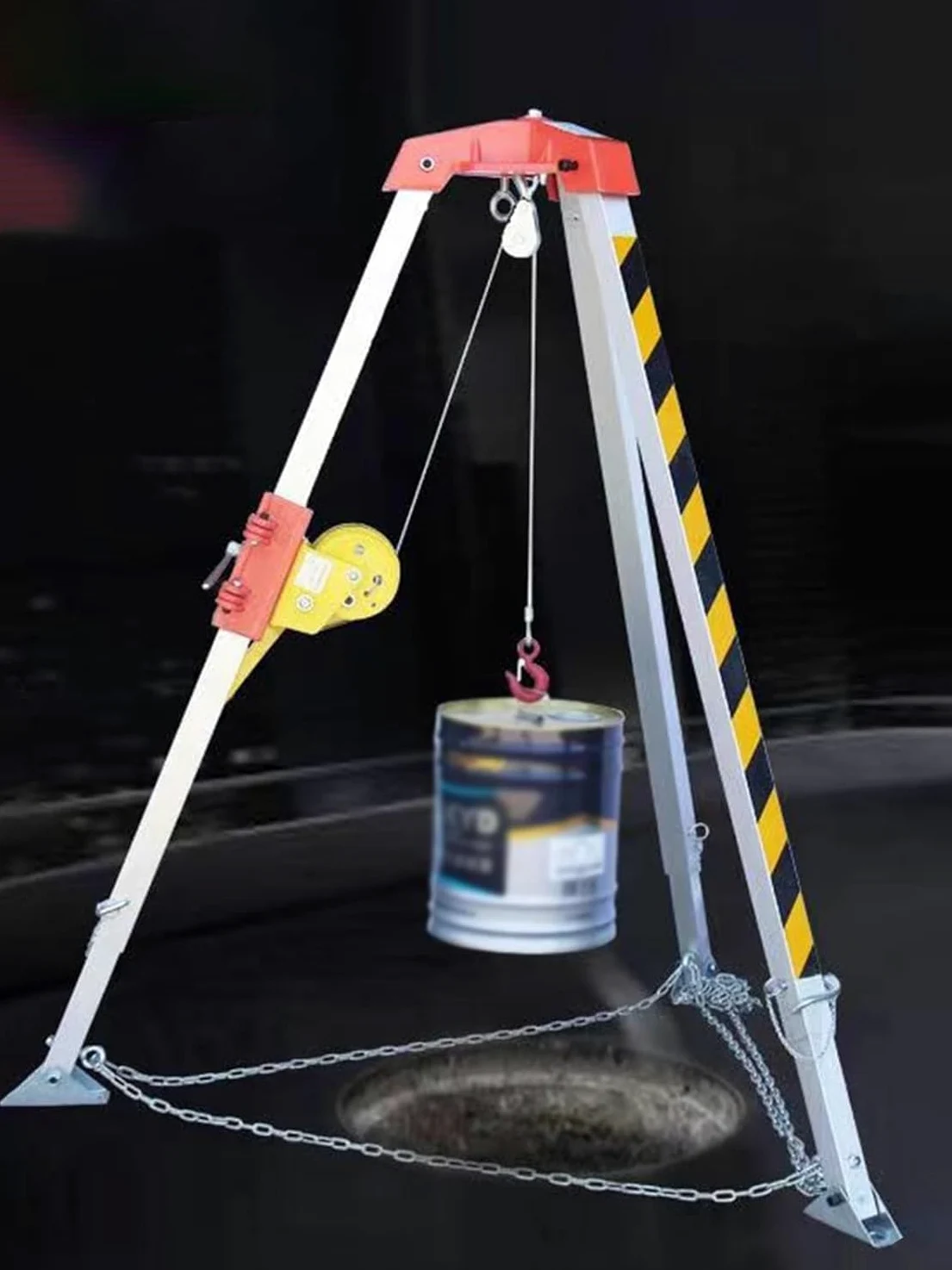 Generico Treppiede di Soccorso per impieghi gravosi in spazi confinati - Kit Portatile di Protezione anticaduta con funzionalità AR - Attrezzatura per la Sicurezza antincendio Industriale e Il soccor