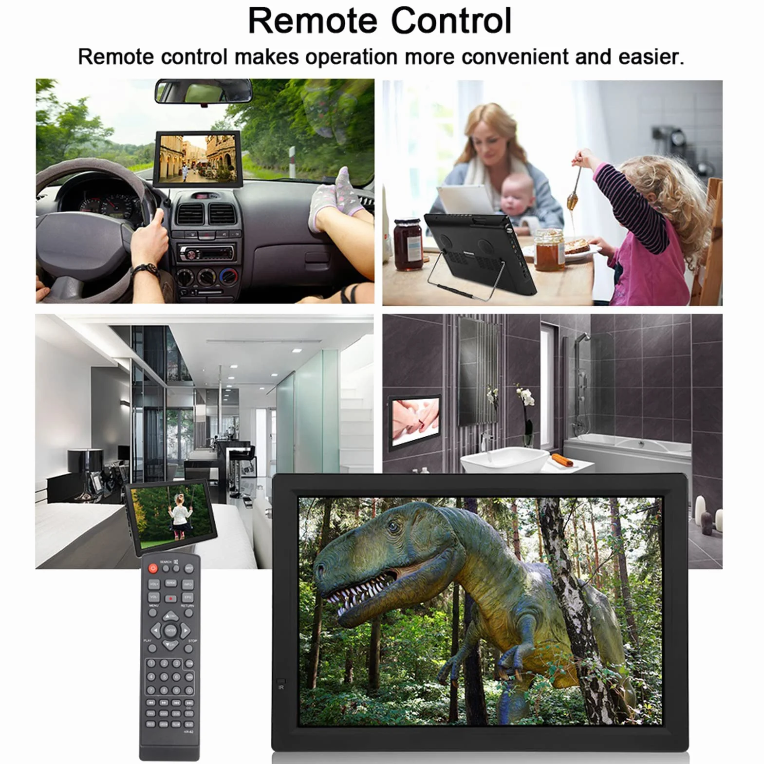 Acouto LEADSTAR 14 Pollici 1080P TV Digitale per Auto Sintonizzatore Ad Alta sensibilità TV Portatile per ATSC e LCD 14 Pollici Digitale per AutoTV DigitaleTV PortatileTV per AutoTV PortatileMini